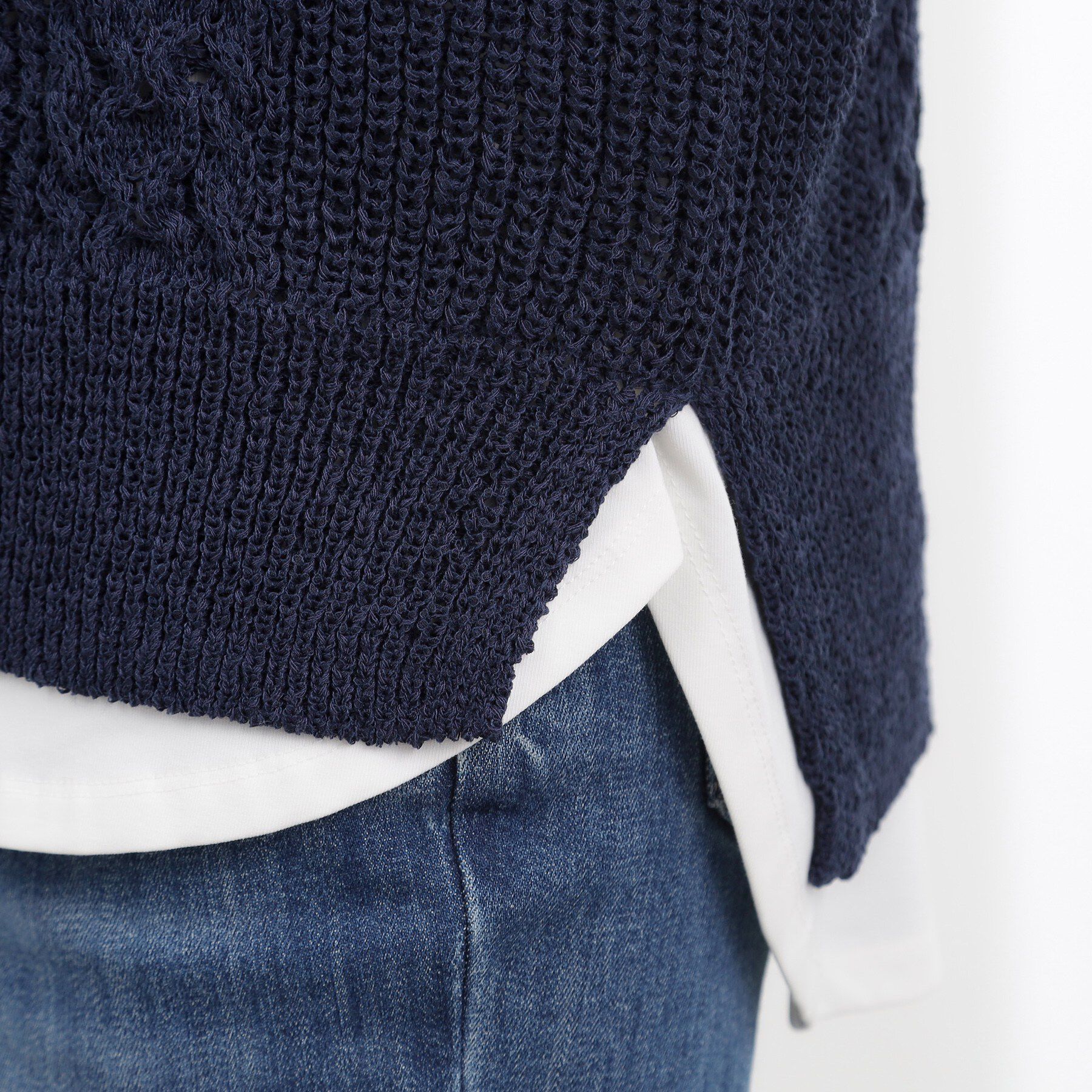 grove「リリヤーンケーブル ニットベスト」|ニット・セーター|