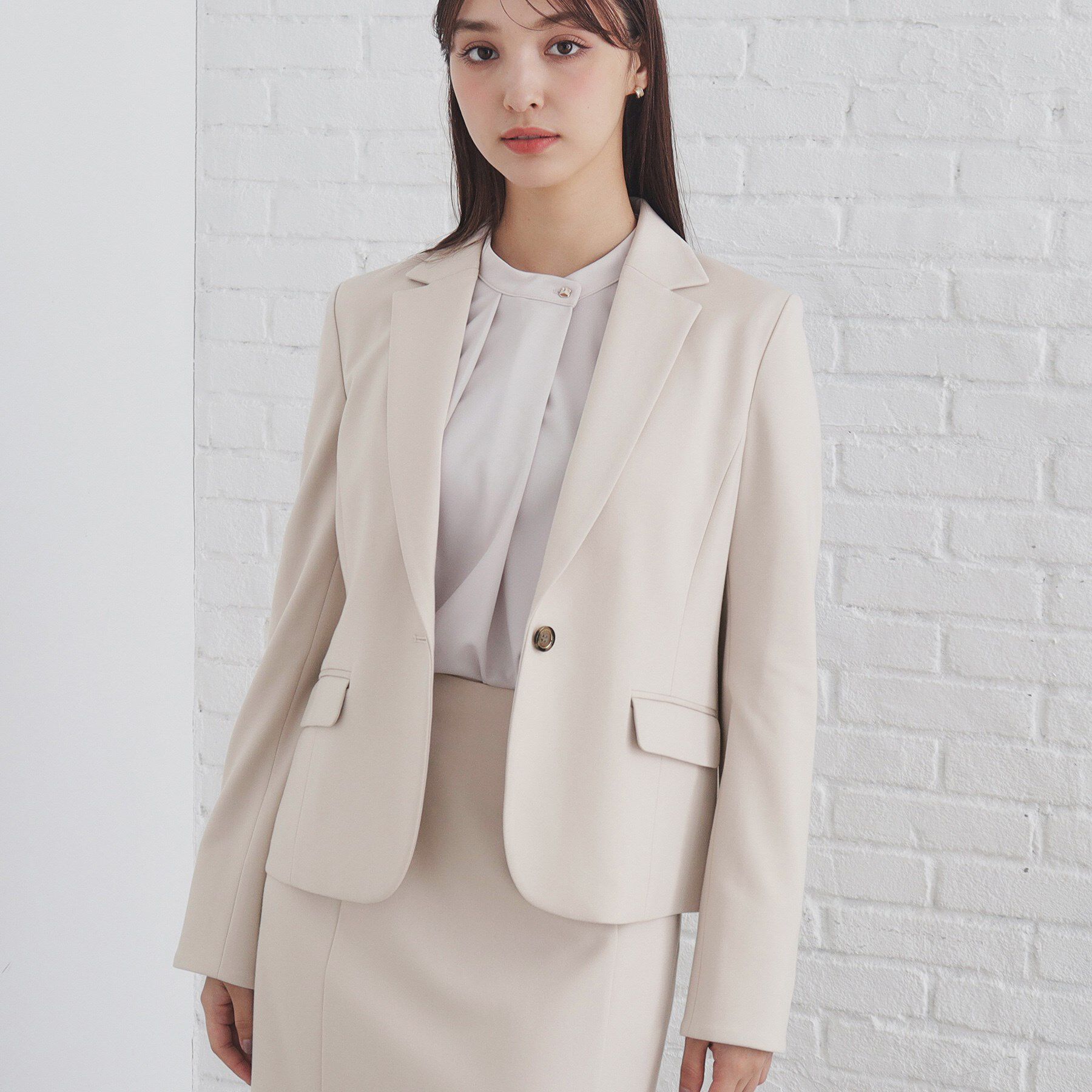 index「《5色展開/XS-LLサイズ》ストレッチテーラードジャケット/セットアップ対応【イージーアイロン】」|テーラードジャケット|グレージュ(050)