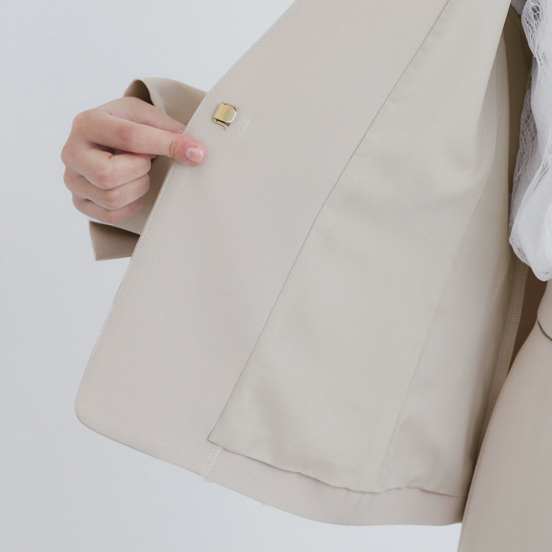 index「《通勤・セレモニー/セットアップ対応》多機能ノーカラージャケット【洗濯機洗い可/防シワ/抗ピル/スト」|ノーカラージャケット|