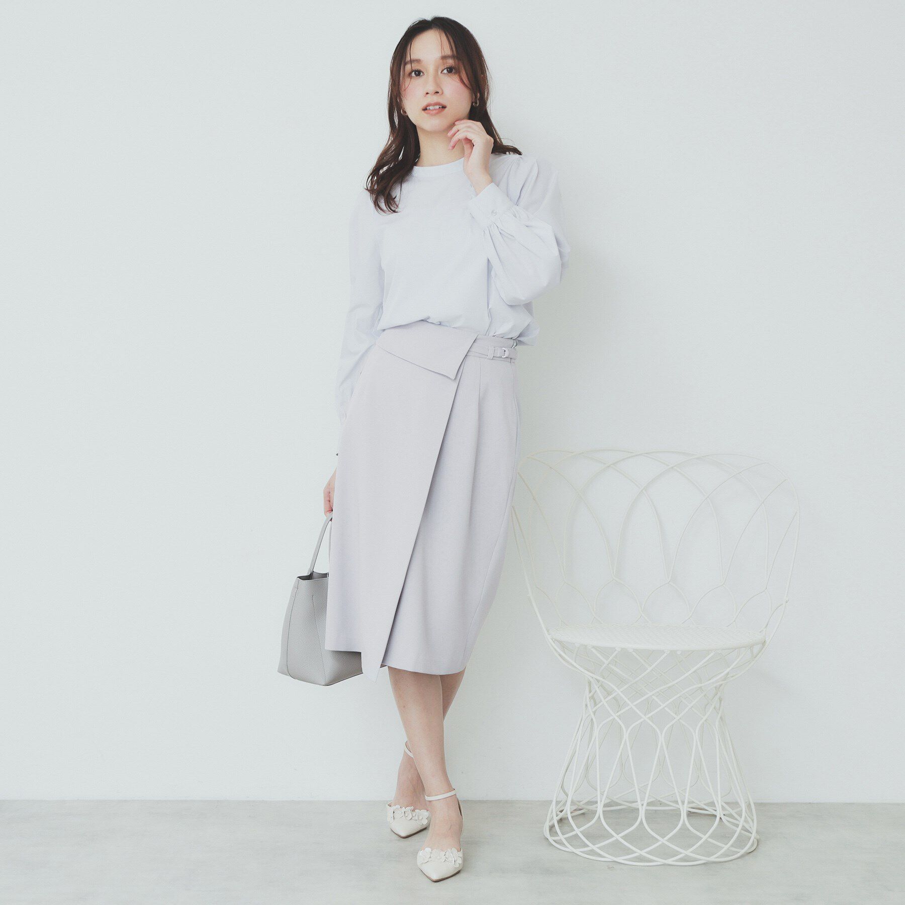 index「Aラインラップスカート【洗濯機洗い可/イージーアイロン/防シワ】」|スカート|