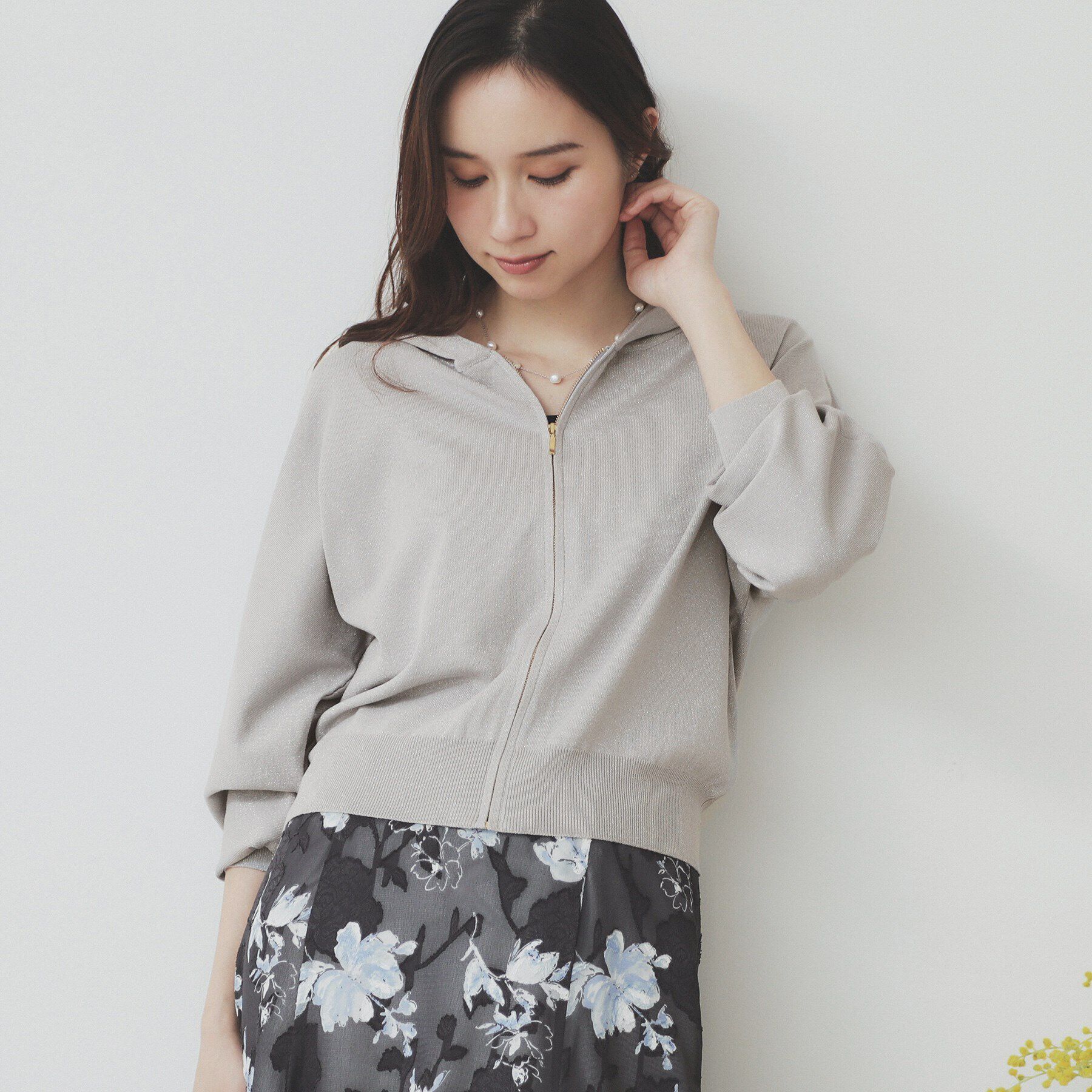 index「ドルマンジップラメパーカ【洗濯機洗い可】」|パーカー|