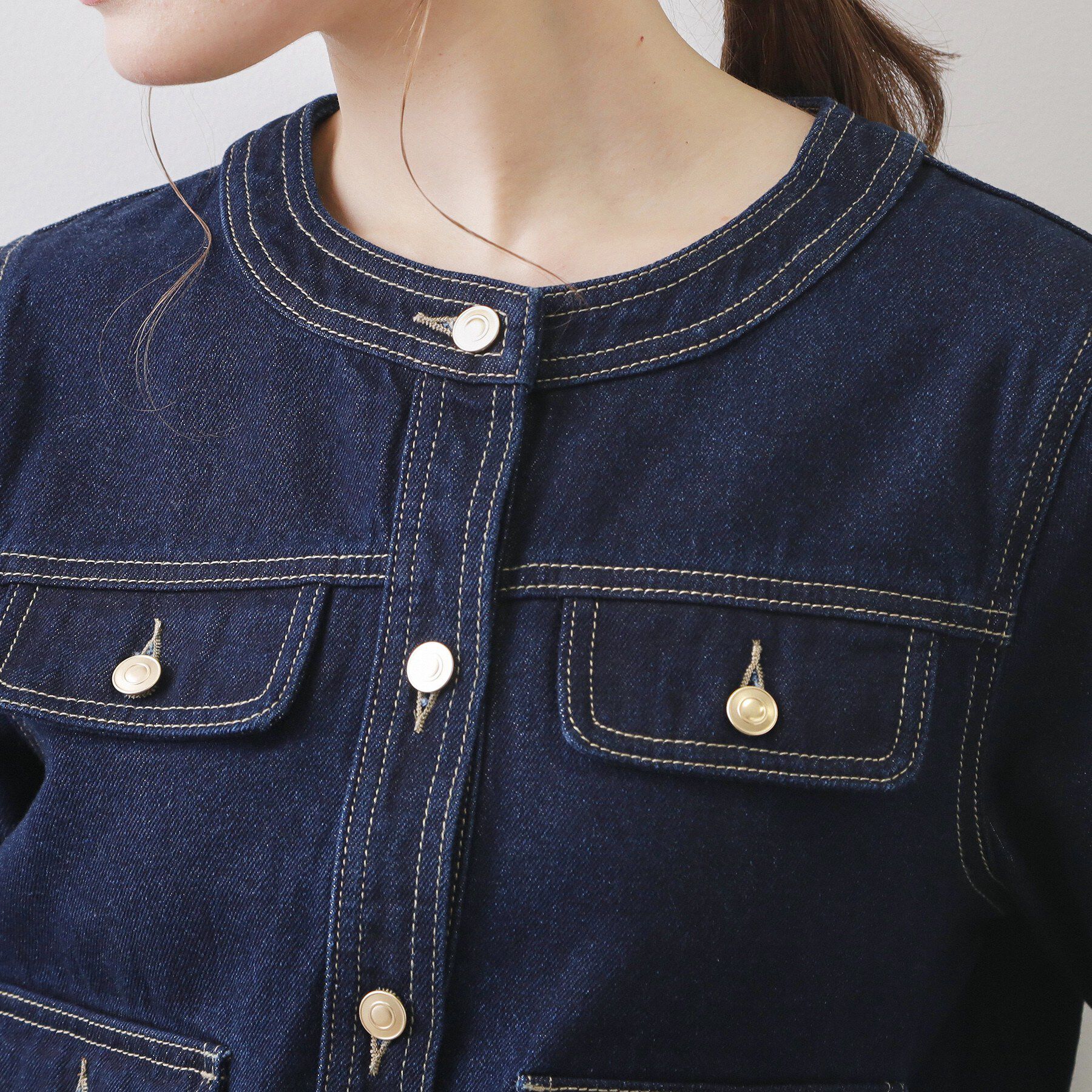 index「ミニマルノーカラーデニムジャケット【洗濯機OK】」|デニムジャケット|