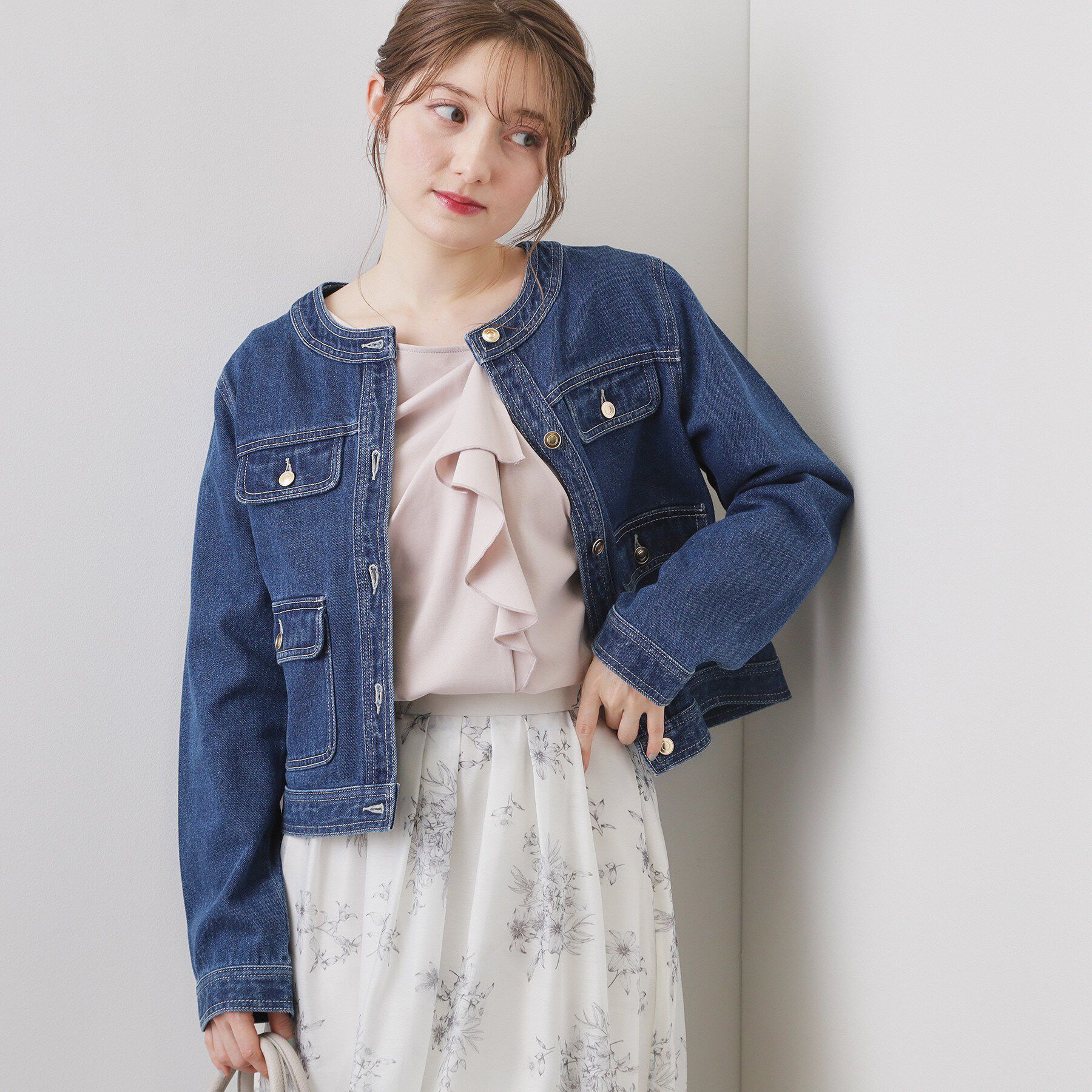 index「ミニマルノーカラーデニムジャケット【洗濯機OK】」|デニムジャケット|