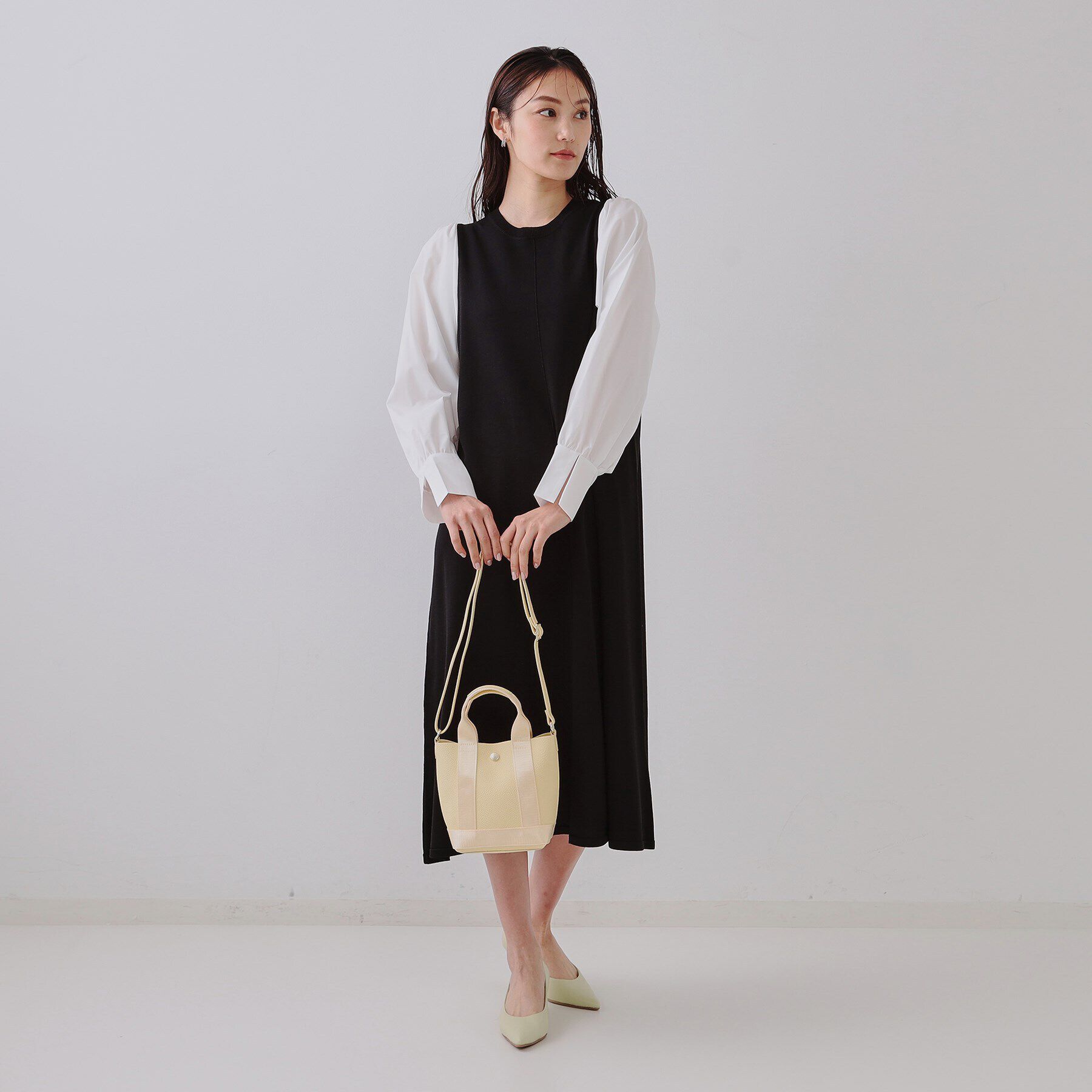 OPAQUE.CLIP「【長さ調整可能】シュリンク合皮コンビミニショルダーバッグ」|ショルダー・メッセンジャー|