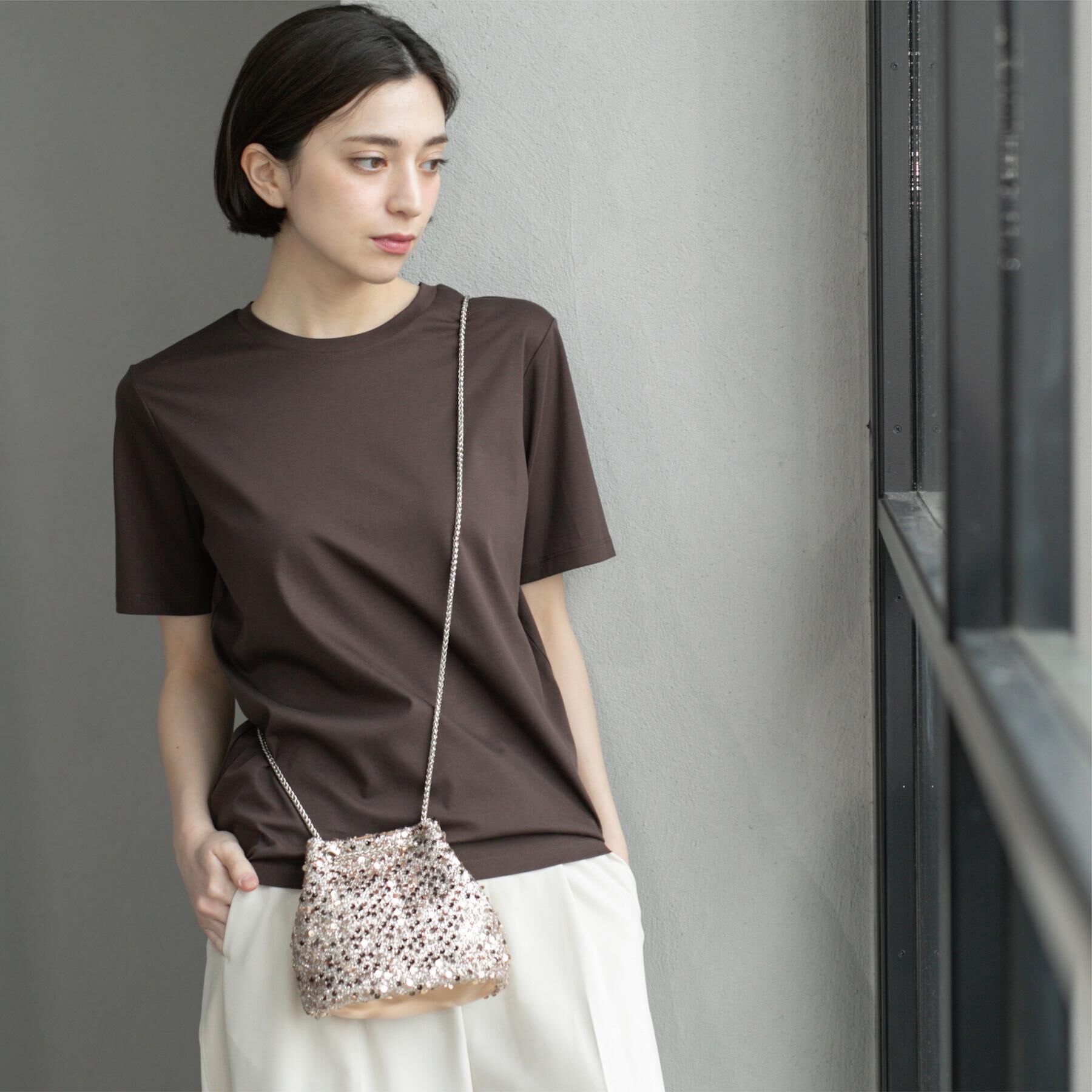 OPAQUE.CLIP「《5色展開/SS-LLサイズ》ベーシックTシャツ【UV/接触冷感/洗濯機洗い可】」|Tシャツ・カットソー|