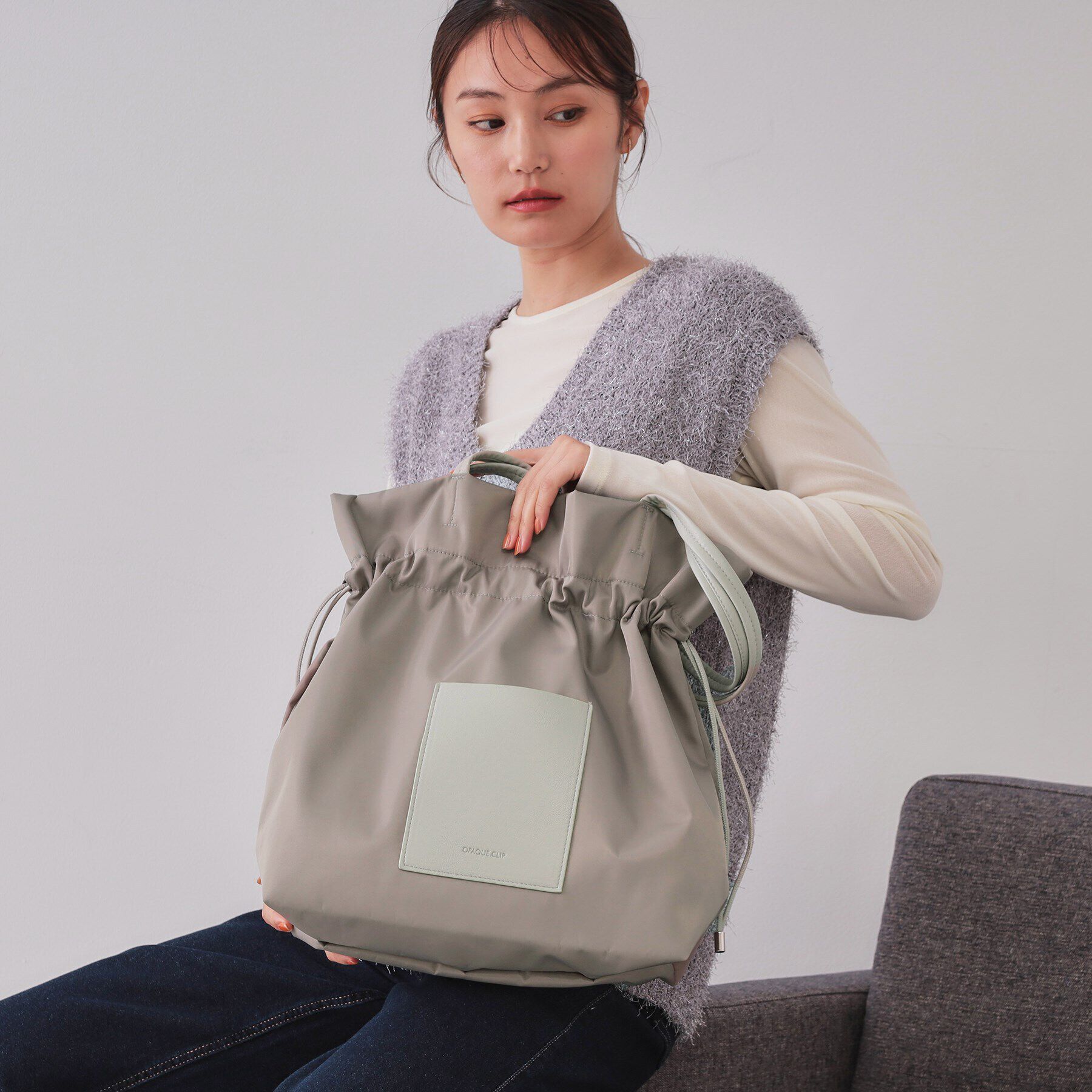 OPAQUE.CLIP「【A4サイズ対応】巾着ドロストーリングトートバッグ」|トートバッグ|