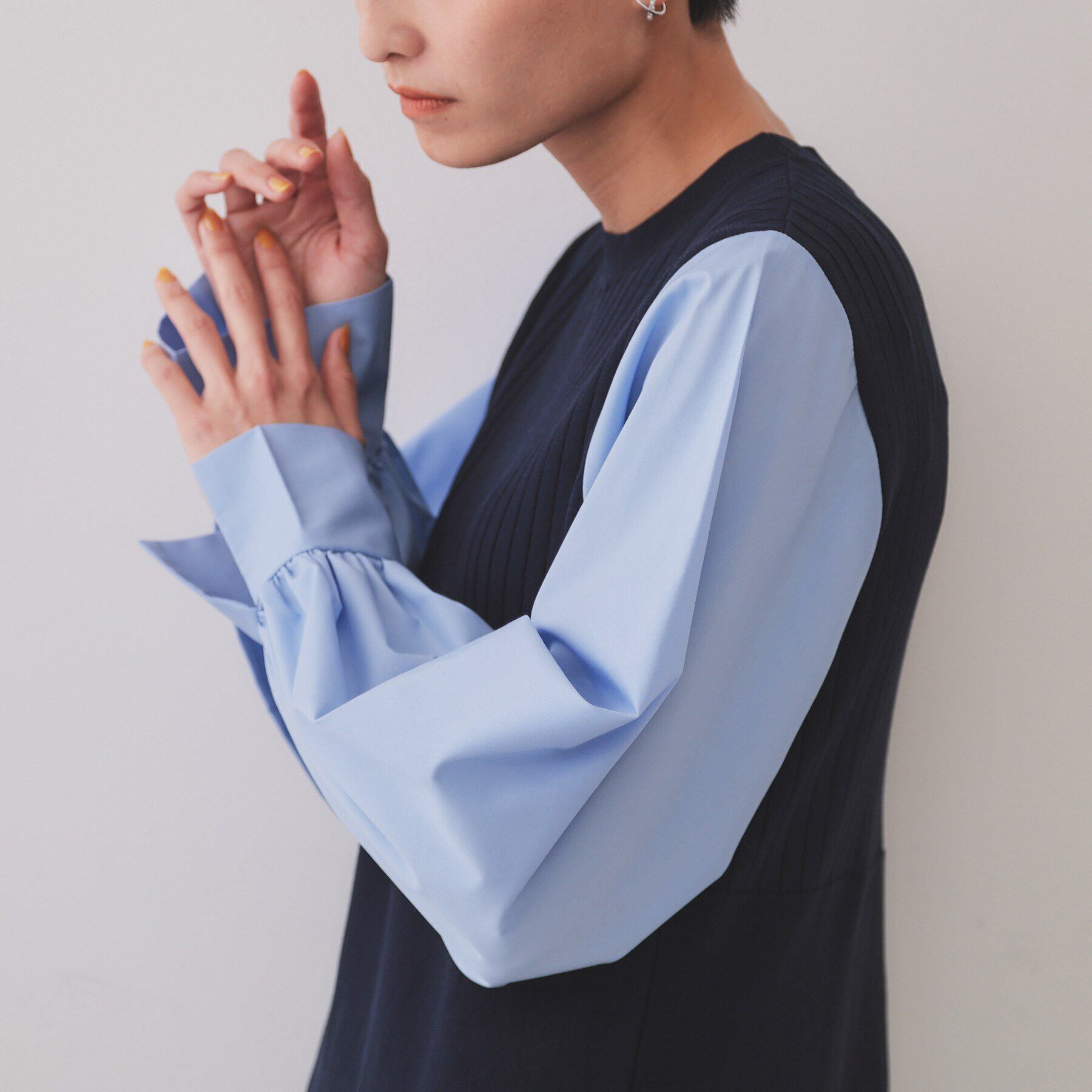 OPAQUE.CLIP「フハクスリーブドッキングニットワンピース【洗濯機洗い可/抗ピル】」|ワンピース|