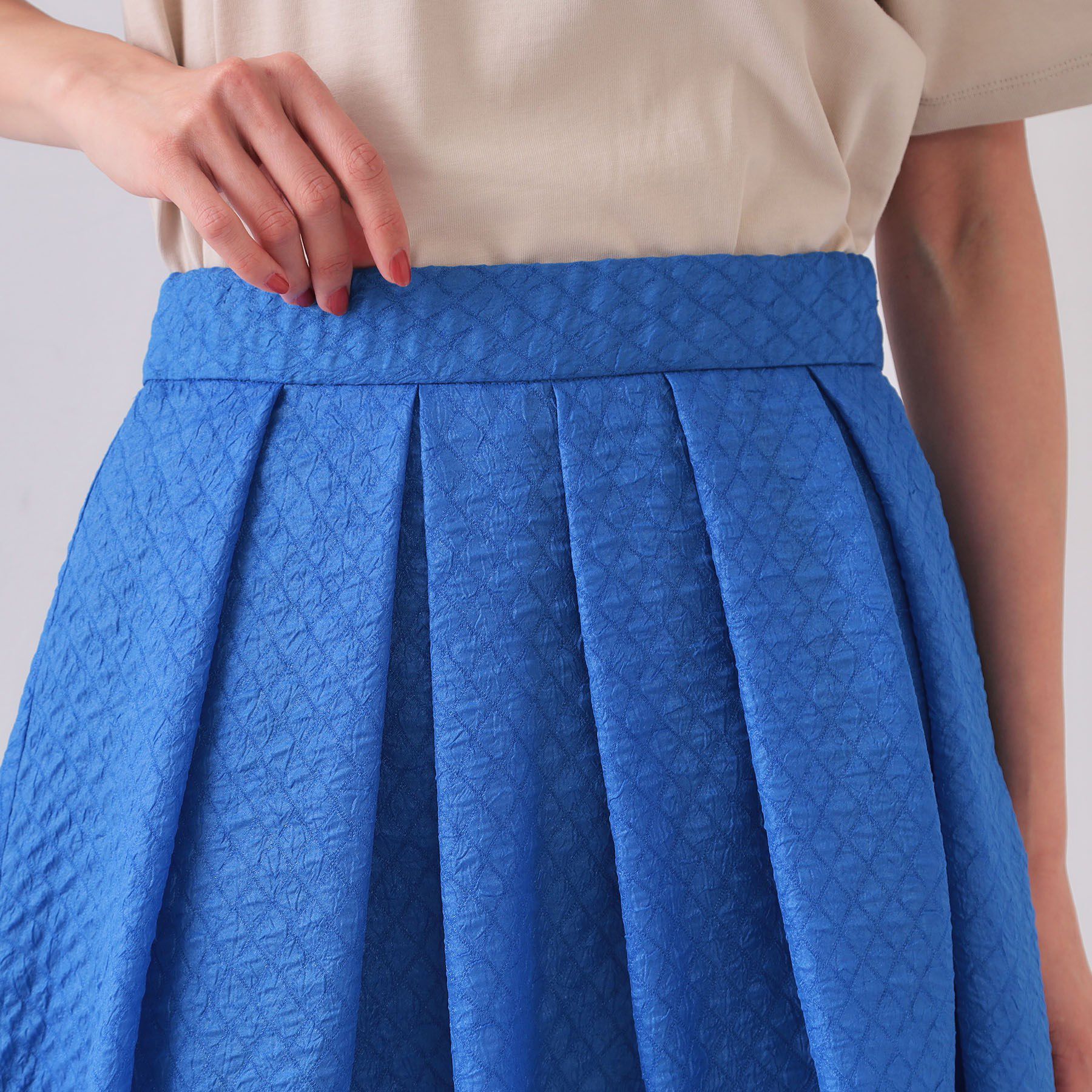 OPAQUE.CLIP「シアージャカードタックフレアスカート【洗濯機洗い可】」|スカート|