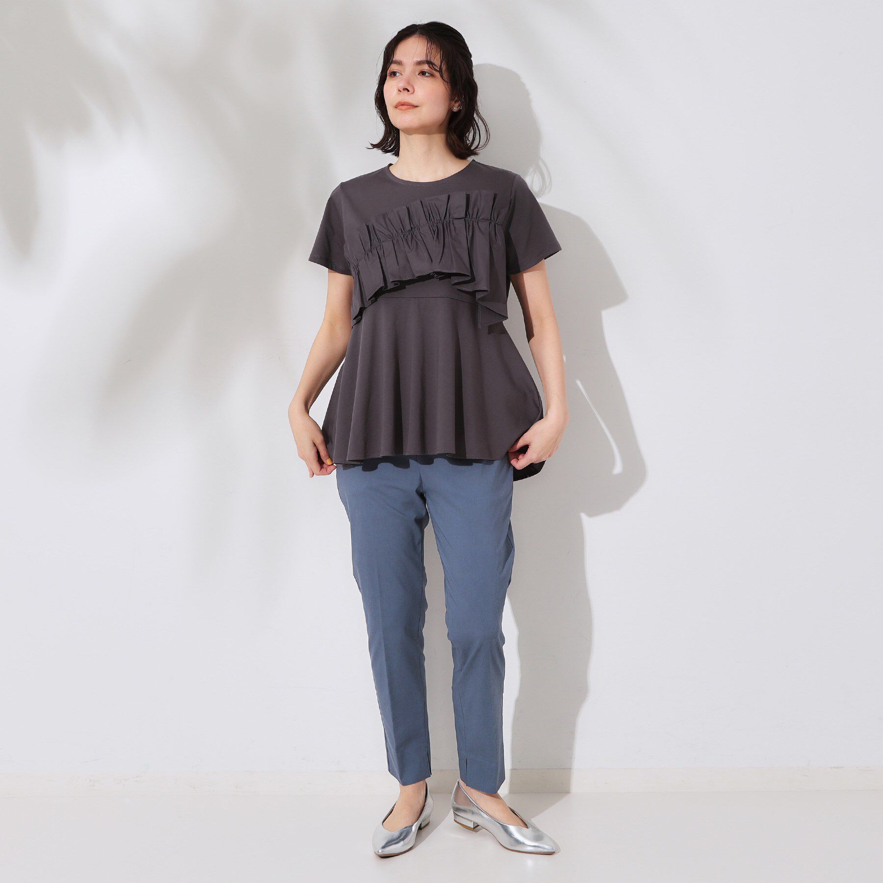 OPAQUE.CLIP「麻混ハイストレッチイージースティックパンツ【洗濯機洗い可】」|その他|