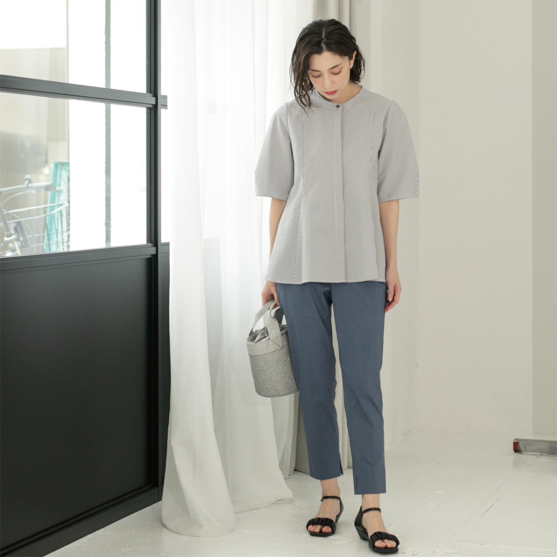 OPAQUE.CLIP「麻混ハイストレッチイージースティックパンツ【洗濯機洗い可】」|その他|