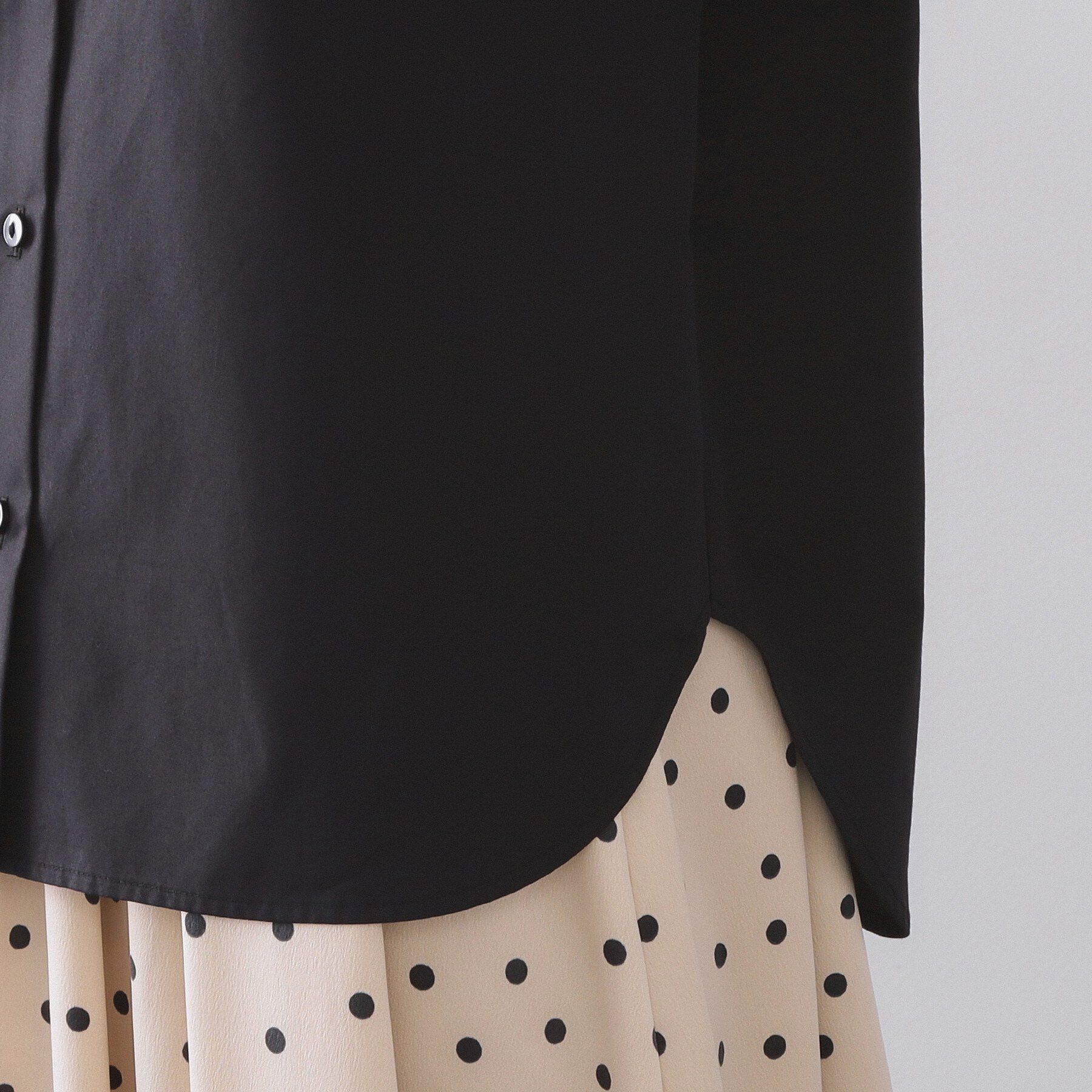 OPAQUE.CLIP「襟チュールシャツ【洗濯機OK】」|シャツ・ブラウス|