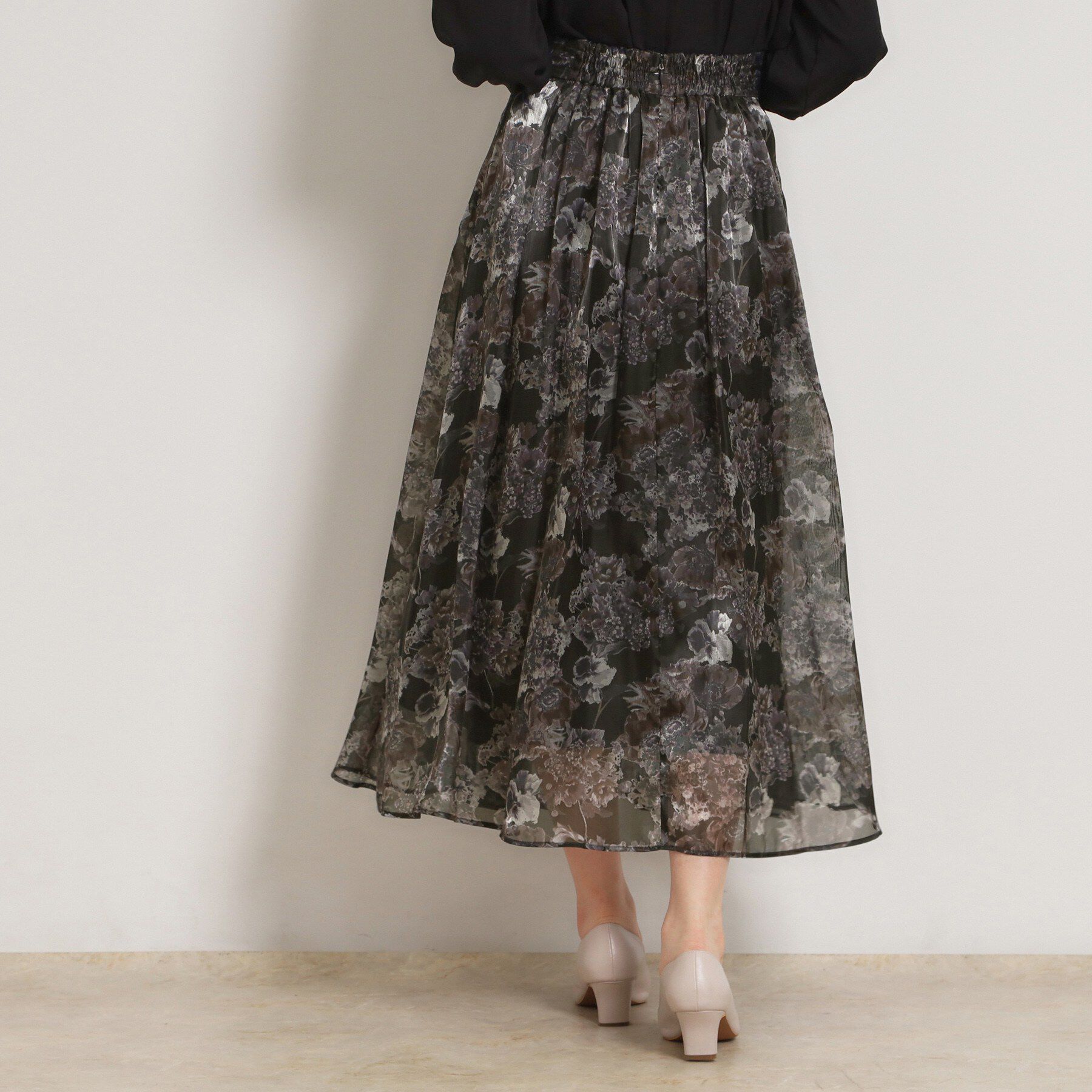 Couture broach「【洗える・通勤】Springオーガンフルールスカート」|スカート|