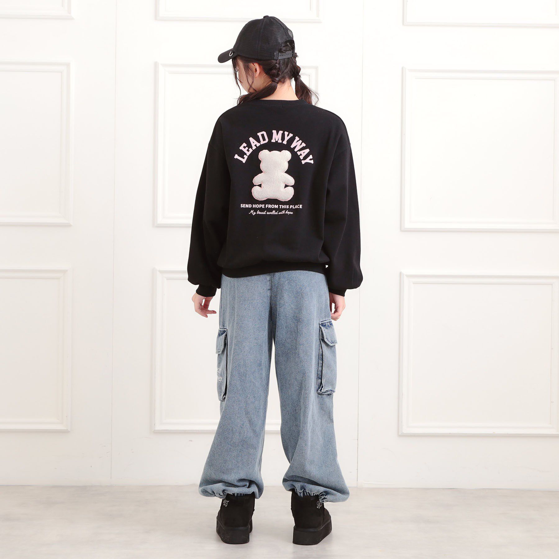 PINK-latte「ボアくまちゃんアップリケ裏起毛トレーナー」|その他|