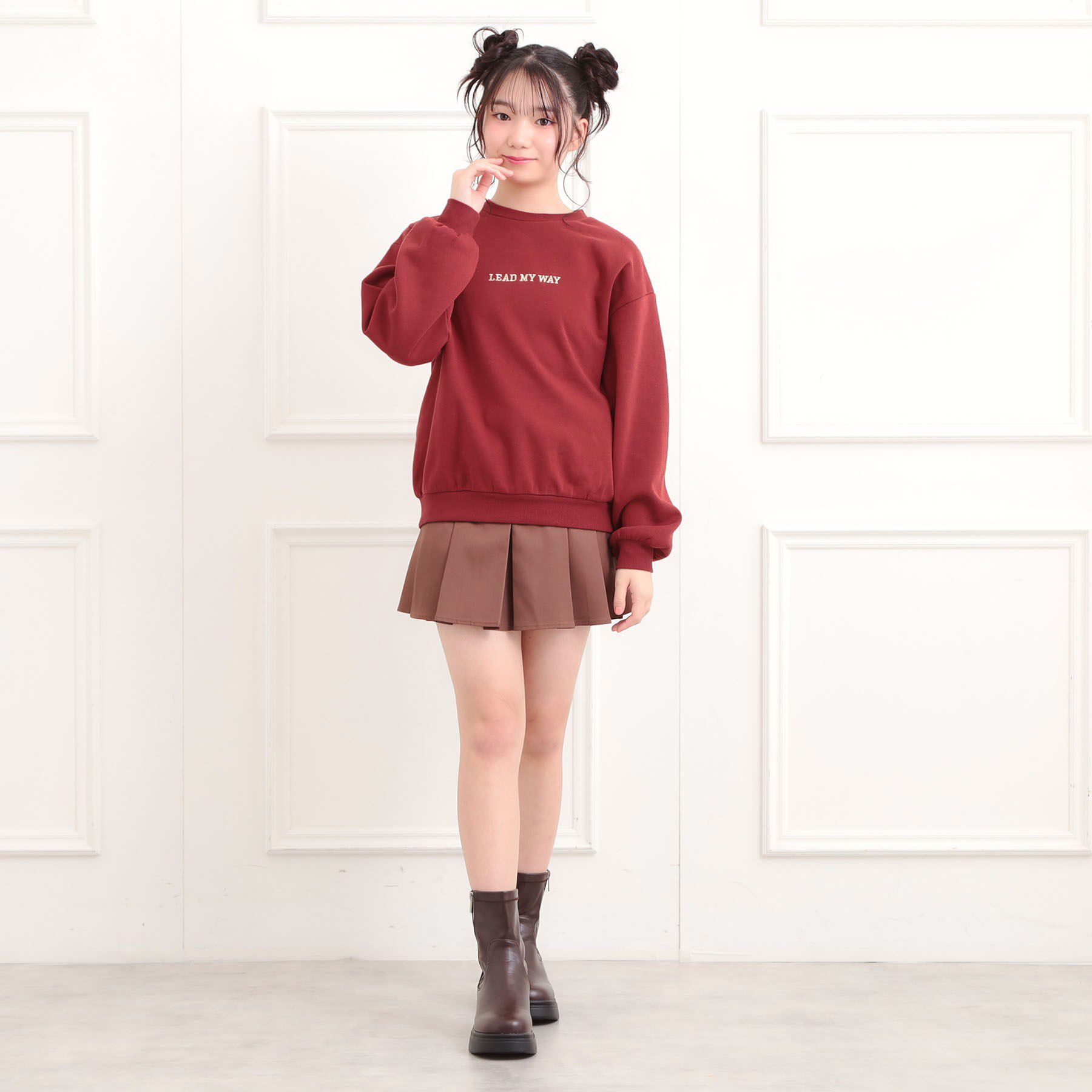 PINK-latte「ボアくまちゃんアップリケ裏起毛トレーナー」|その他|