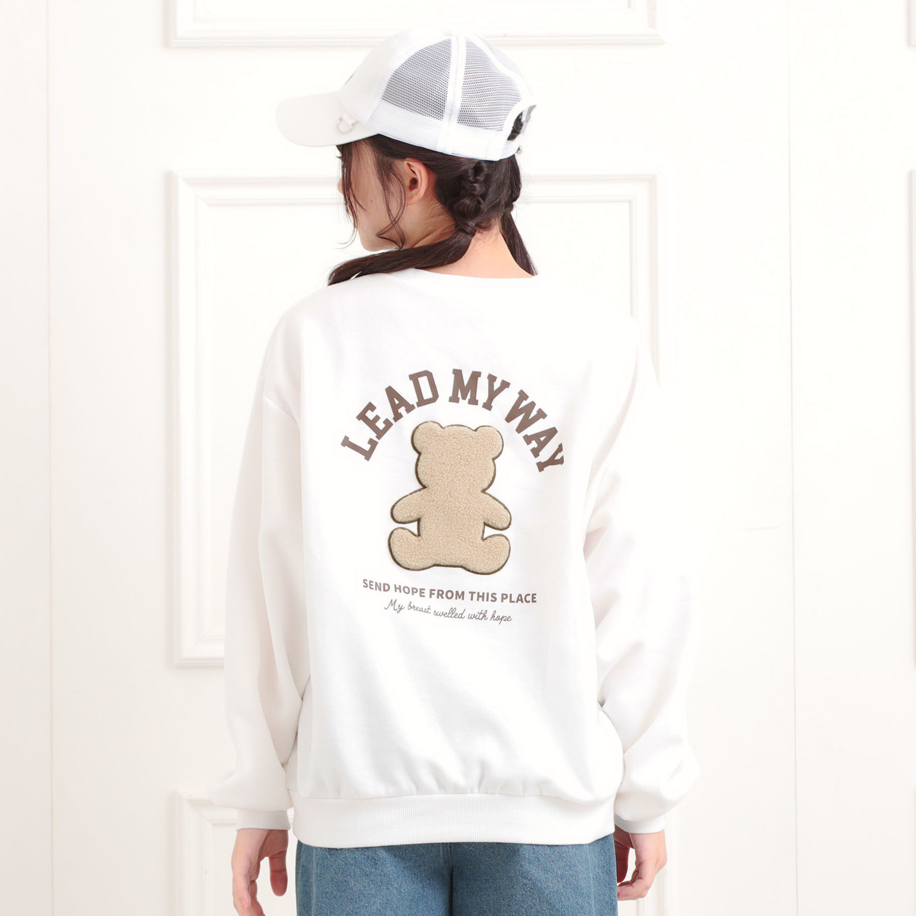 PINK-latte「ボアくまちゃんアップリケ裏起毛トレーナー」|その他|