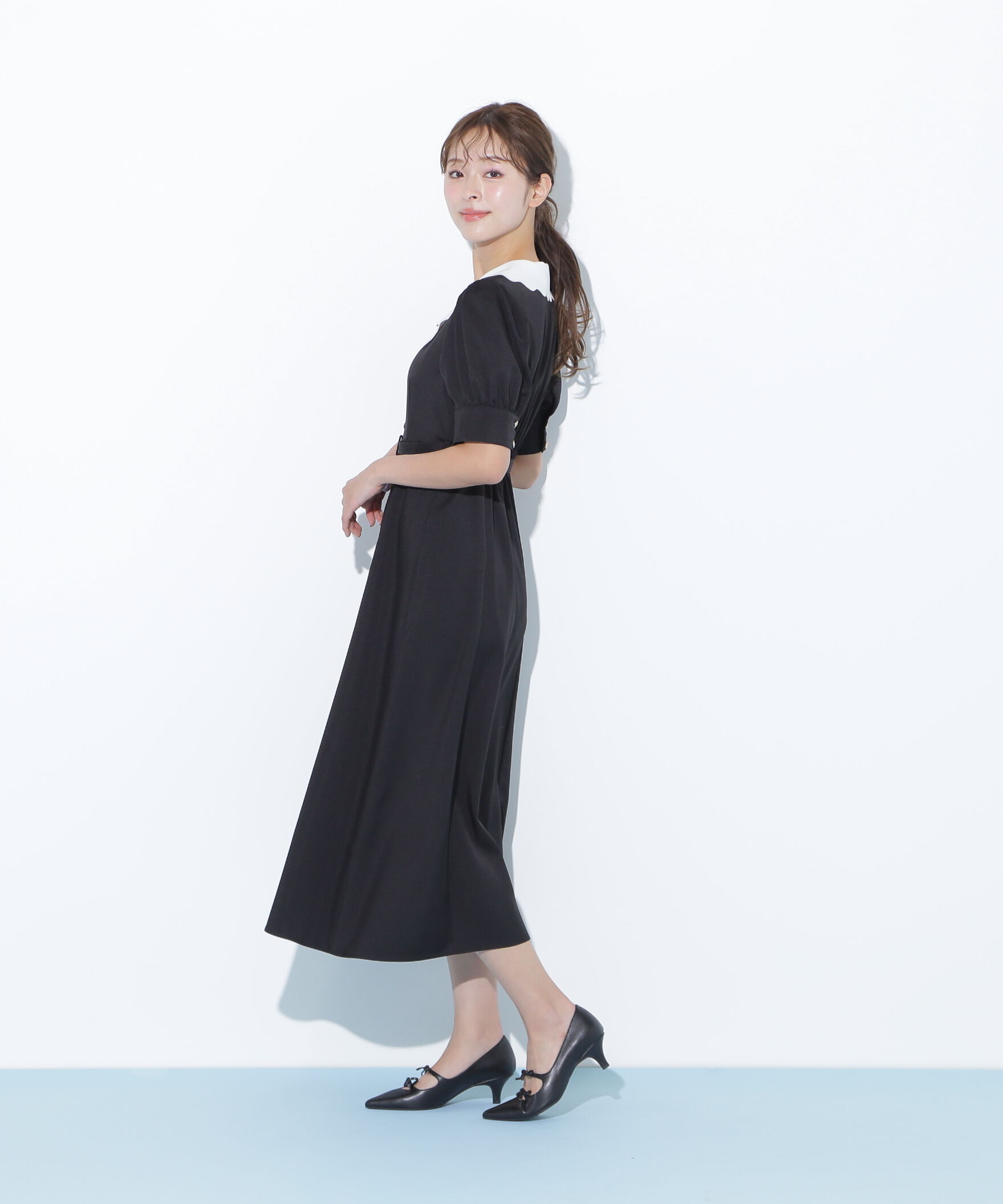  「スカラップカラーワンピース」|ワンピース|