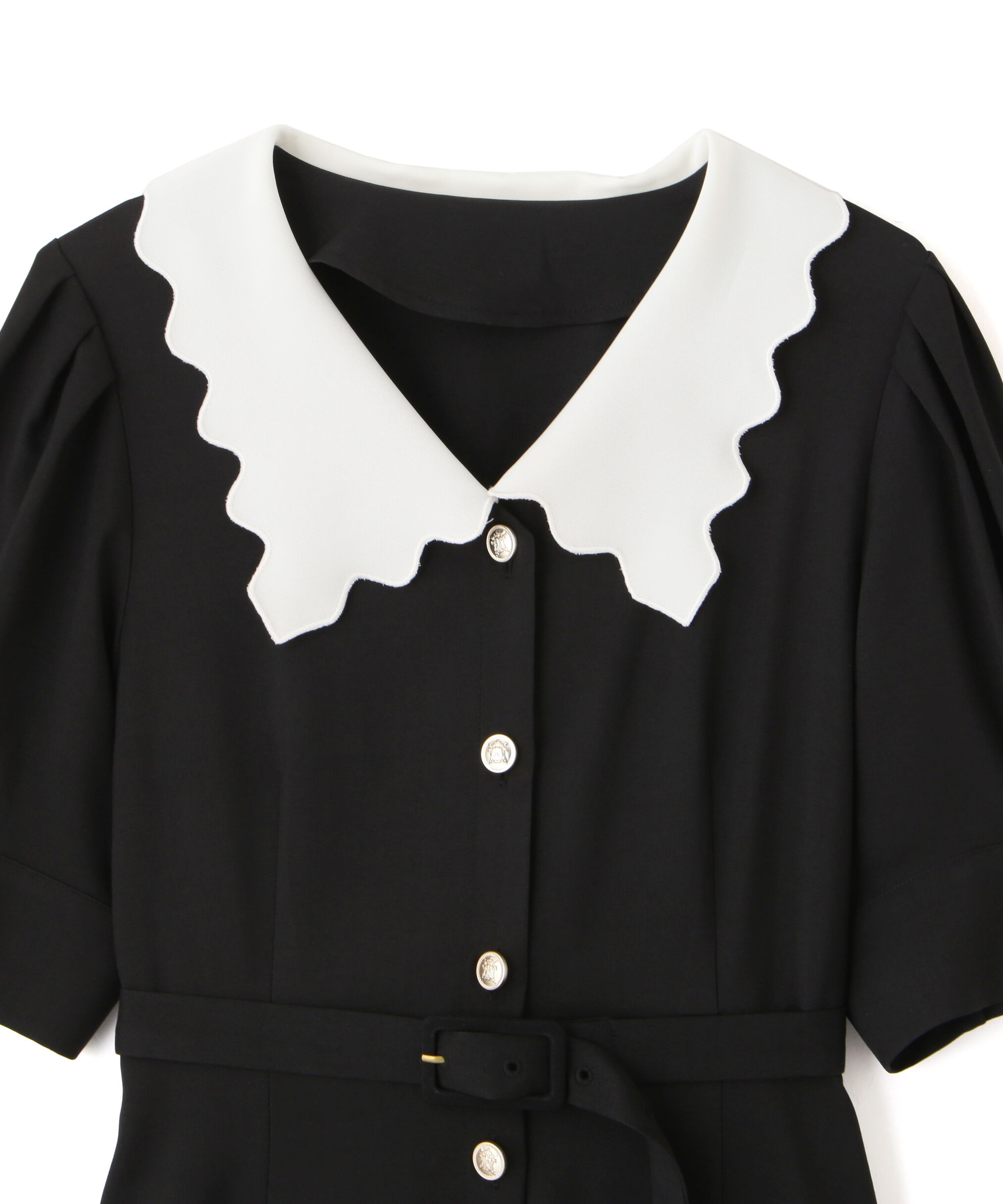  「スカラップカラーワンピース」|ワンピース|