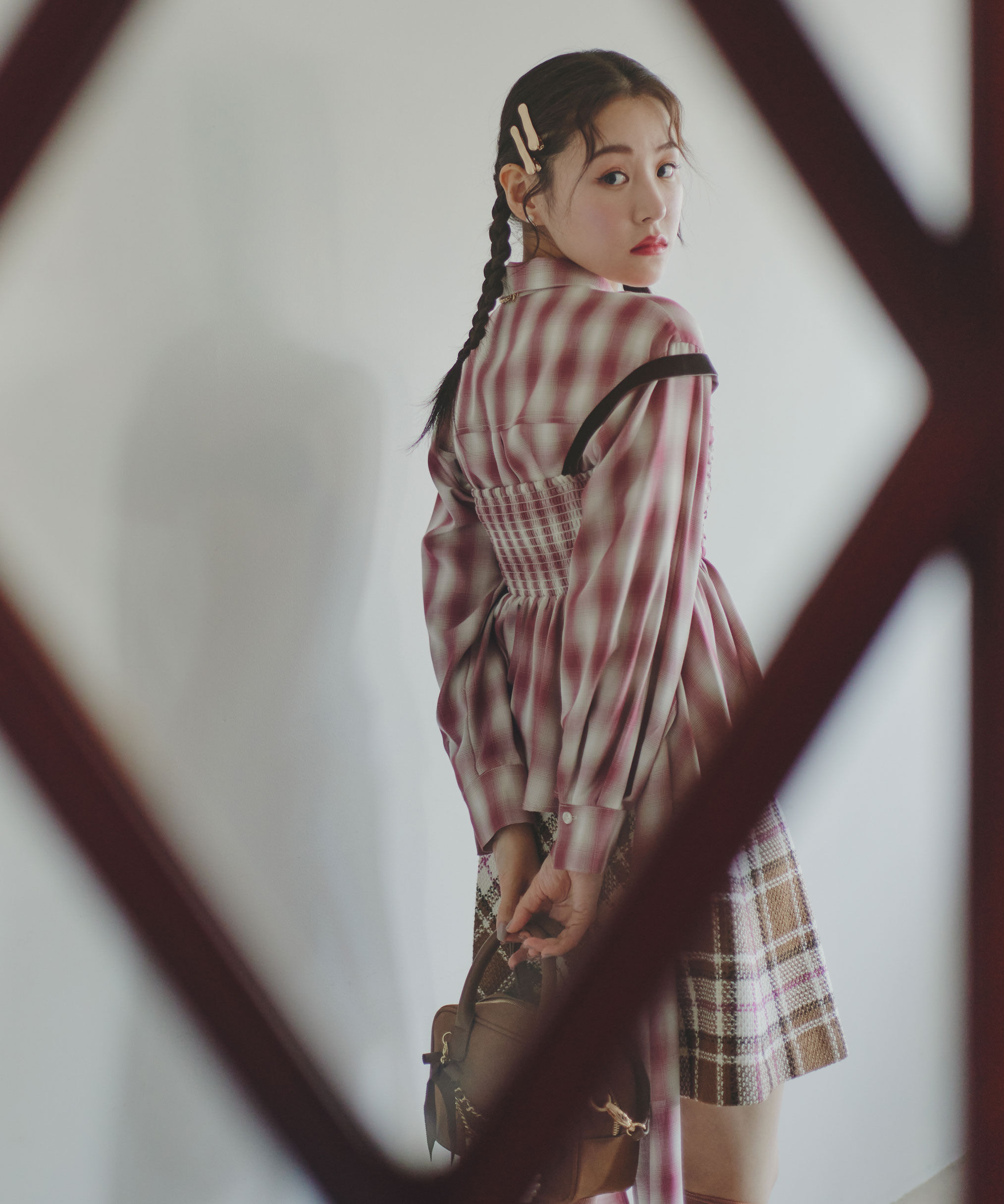  「ループヤーンチェックミニスカート」|スカート|