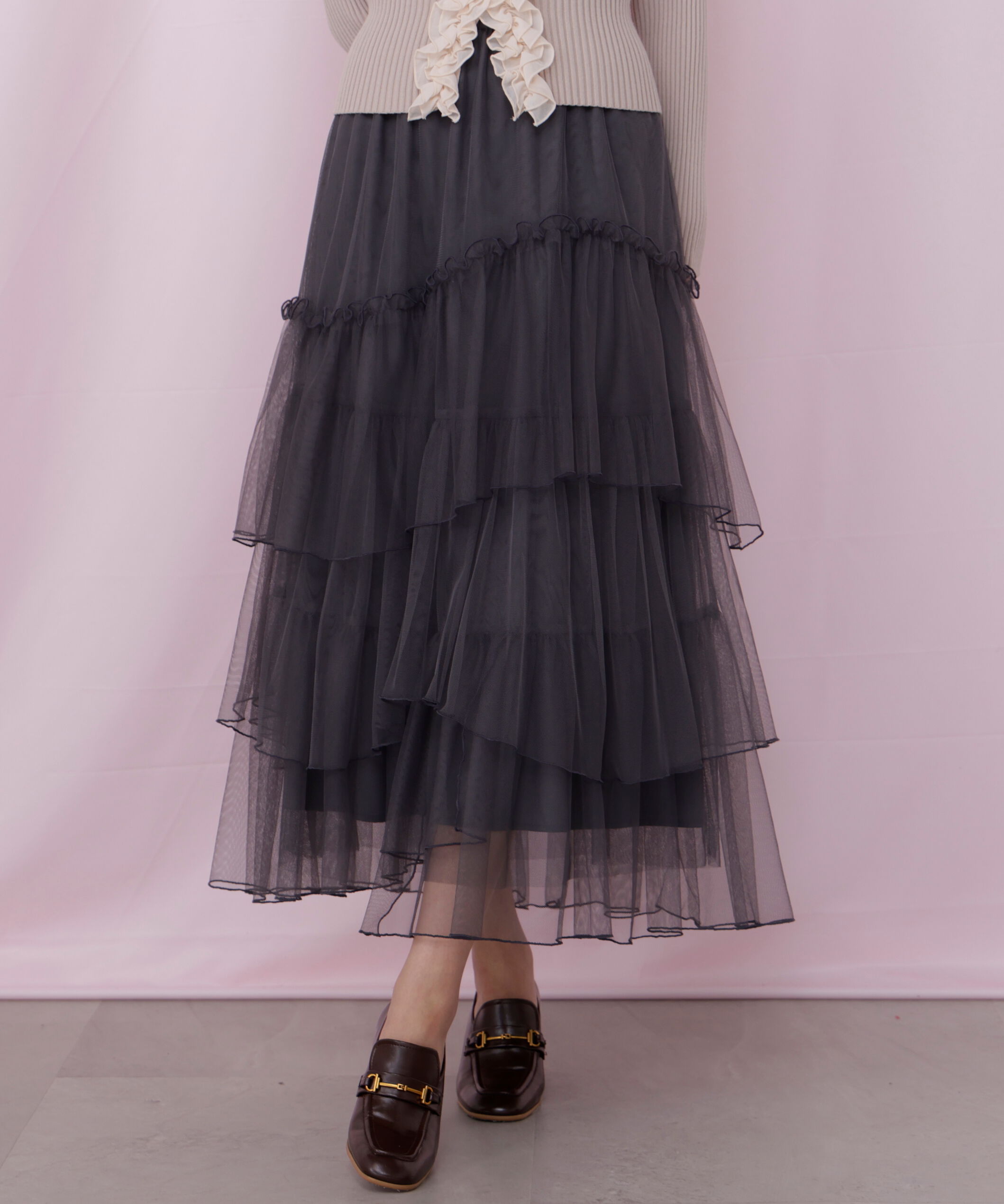  「チュールランダムティアードスカート」|スカート|