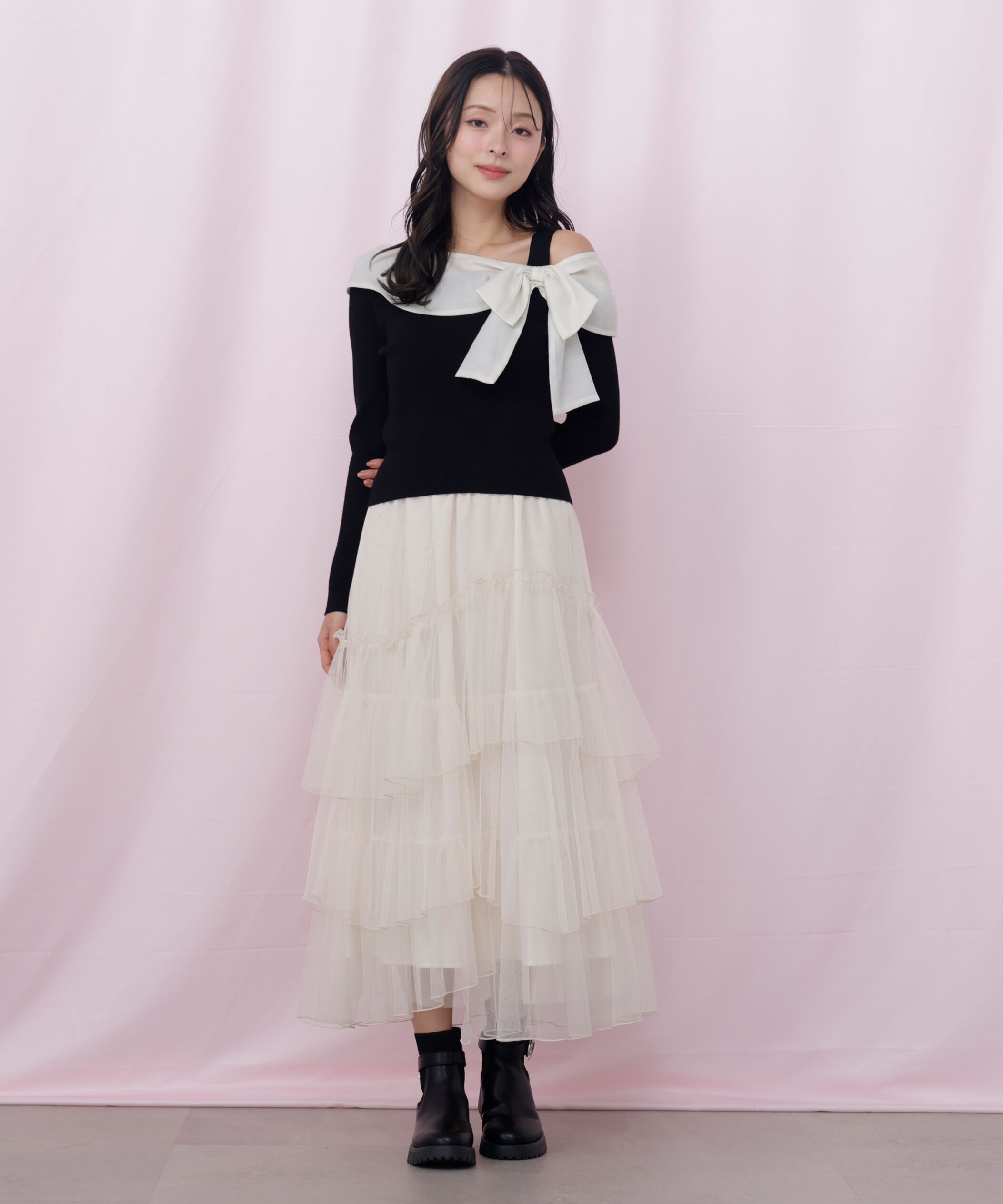  「チュールランダムティアードスカート」|スカート|