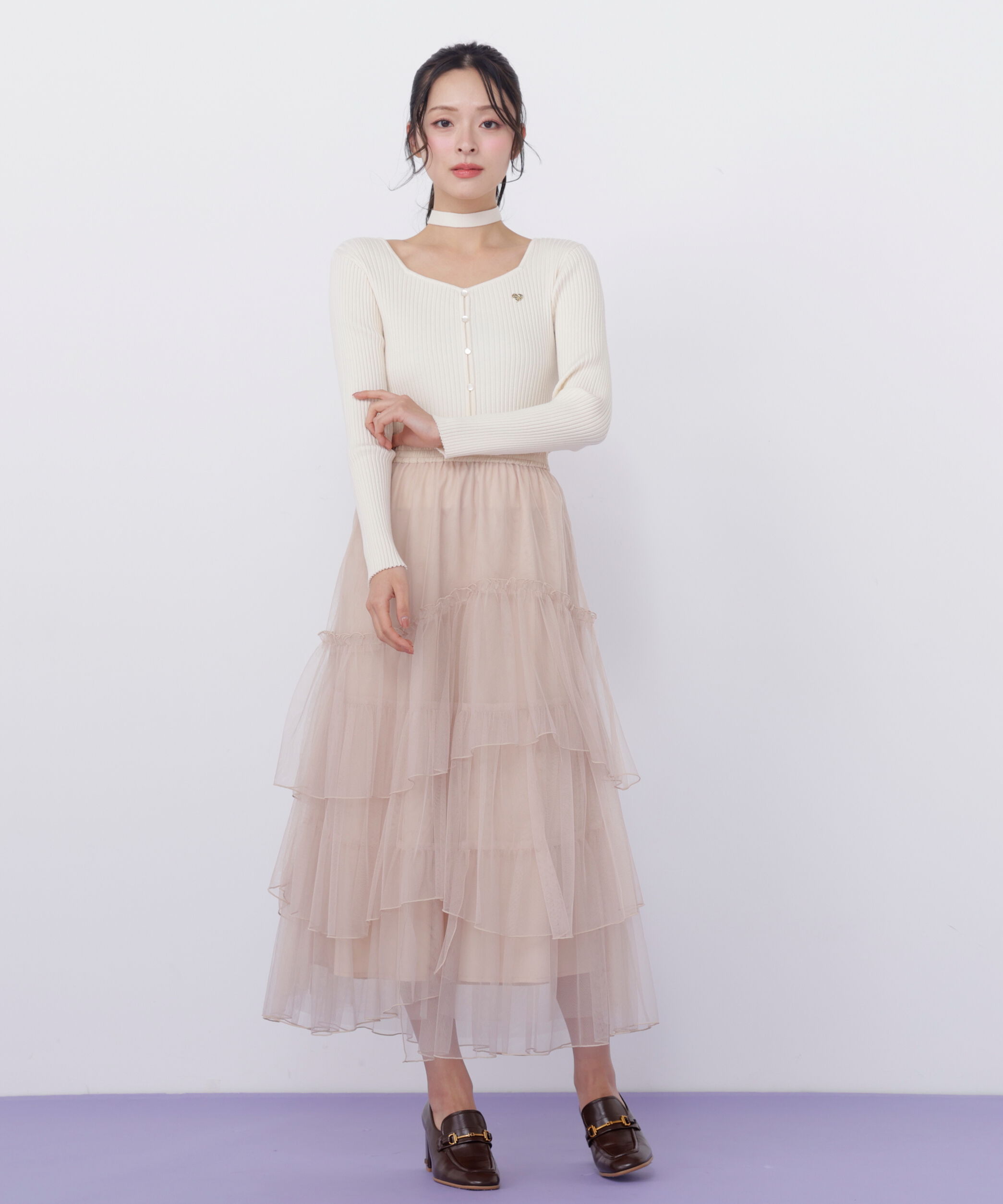 「チュールランダムティアードスカート」|スカート|
