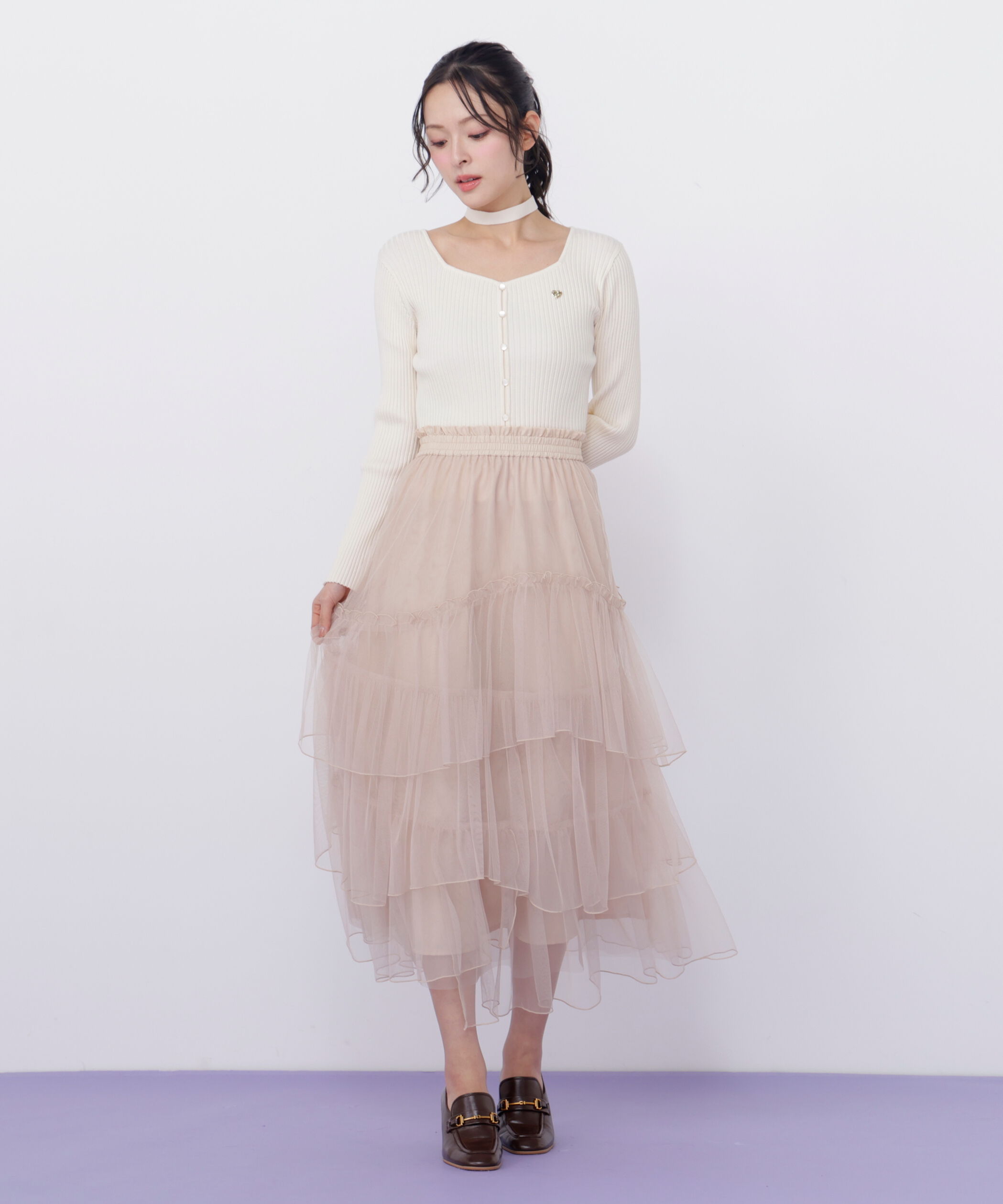 「チュールランダムティアードスカート」|スカート|