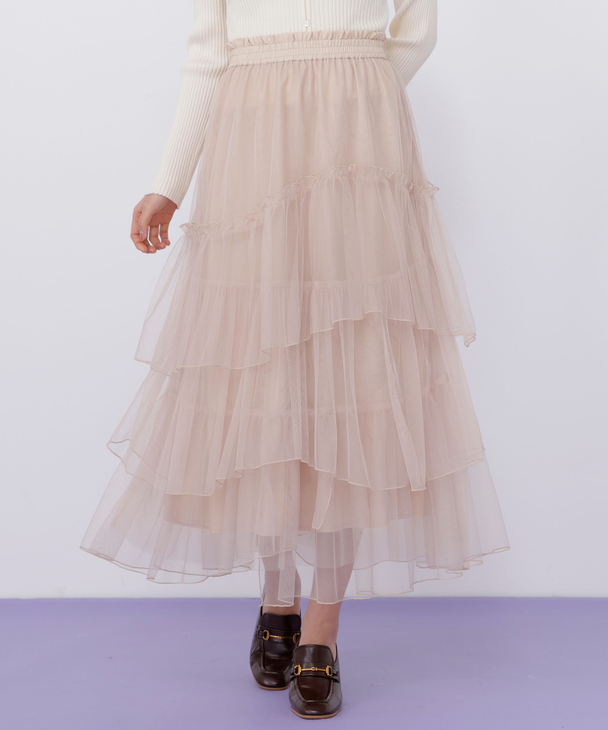  「チュールランダムティアードスカート」|スカート|