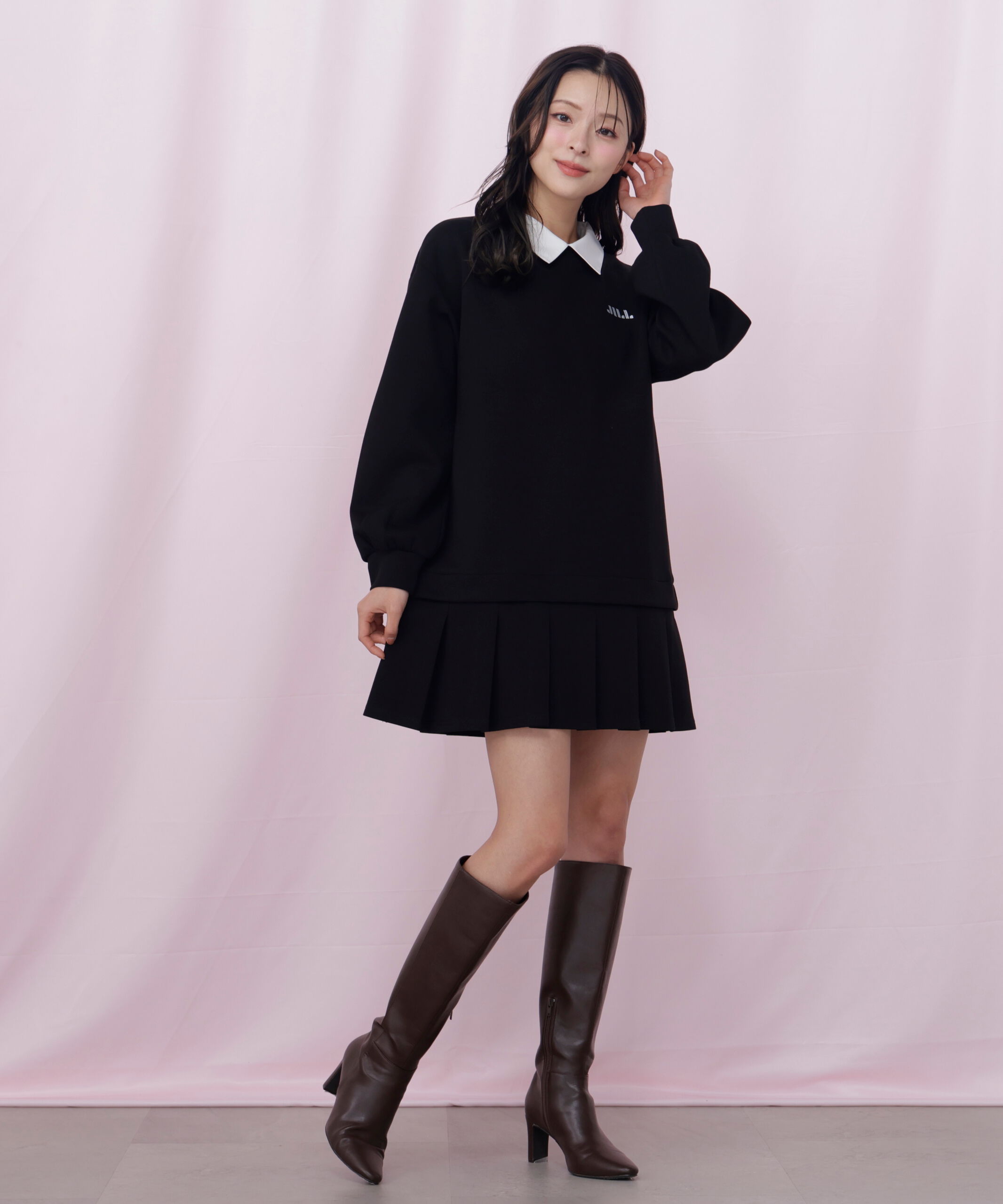  「スウェットプリーツミニワンピース」|ワンピース|