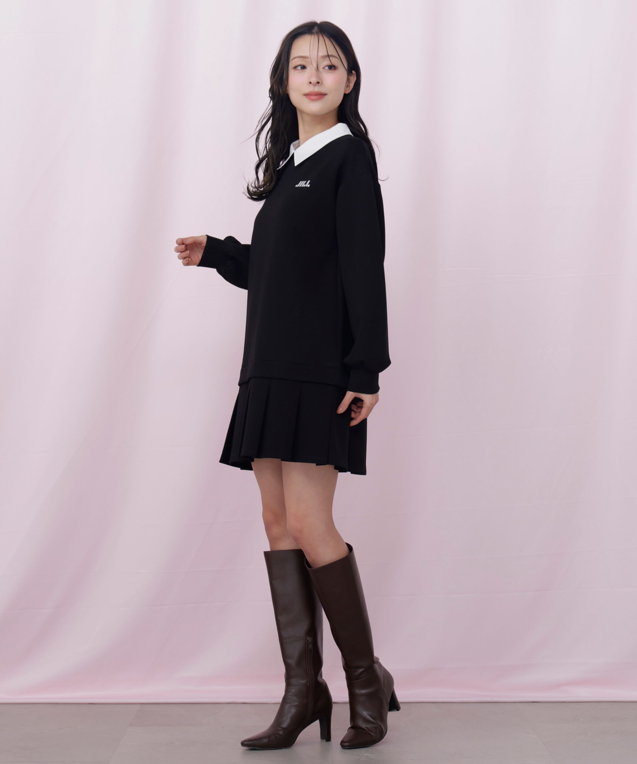  「スウェットプリーツミニワンピース」|ワンピース|