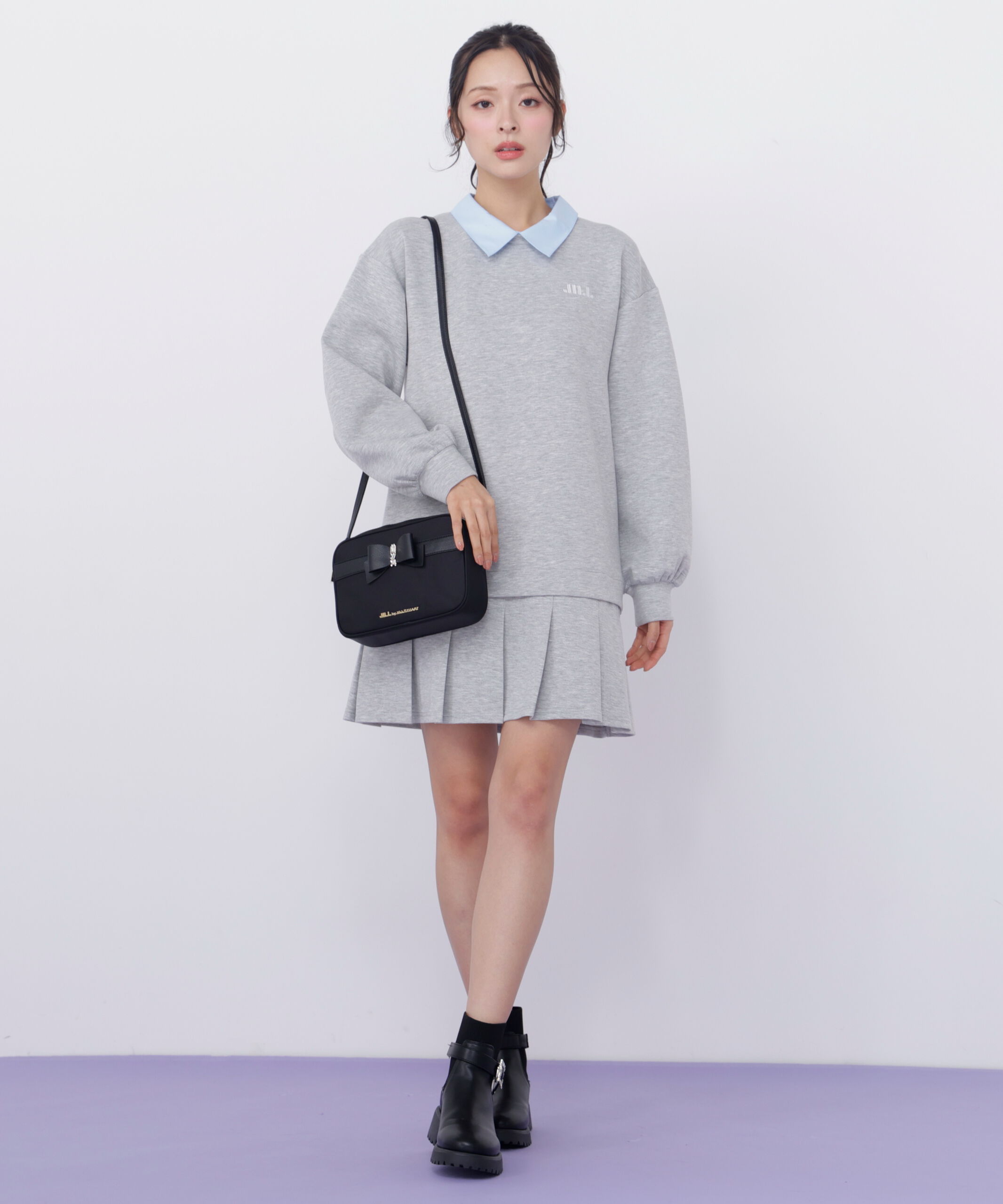  「スウェットプリーツミニワンピース」|ワンピース|