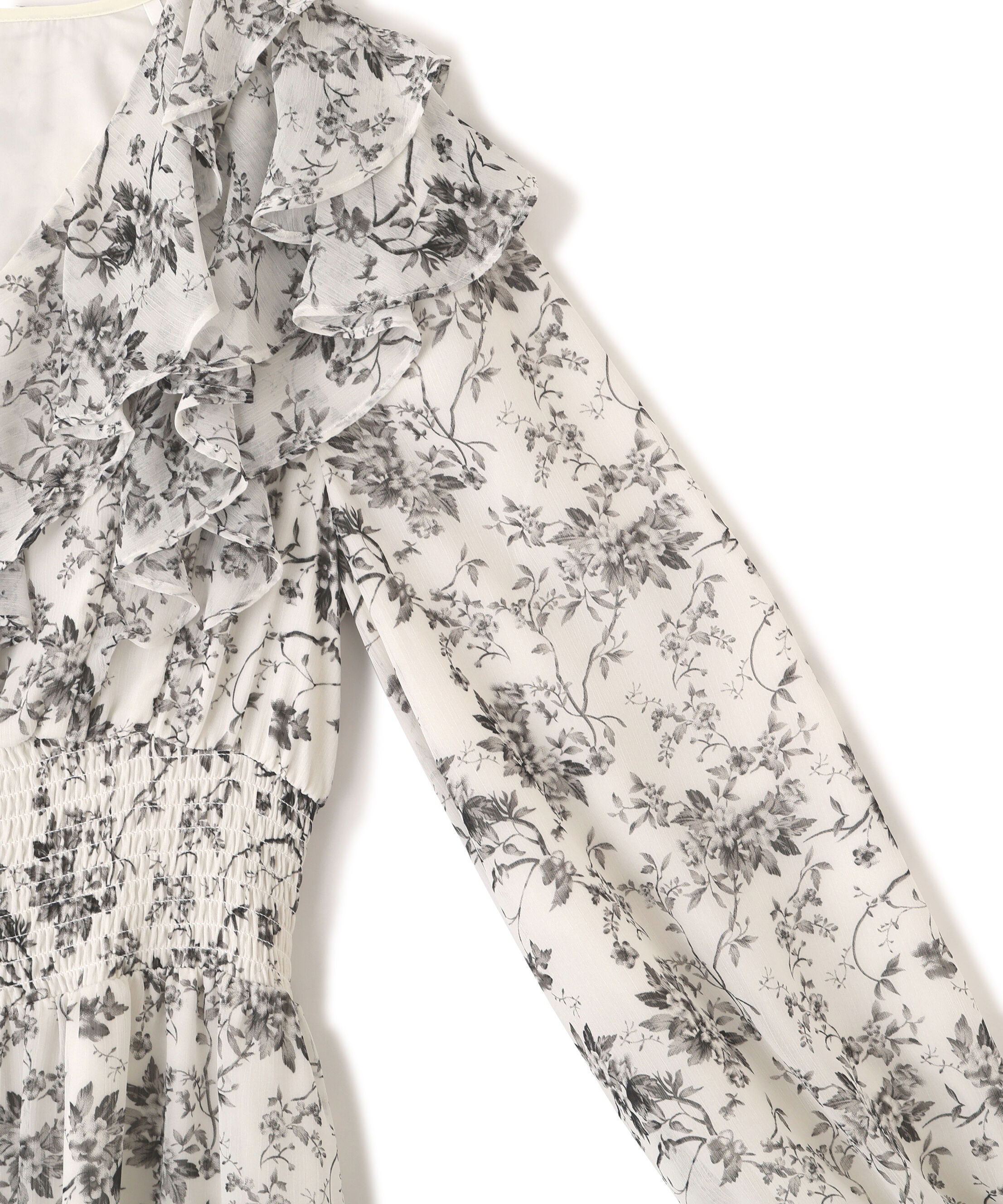  「花柄ボリュームフリルワンピース」|ワンピース|