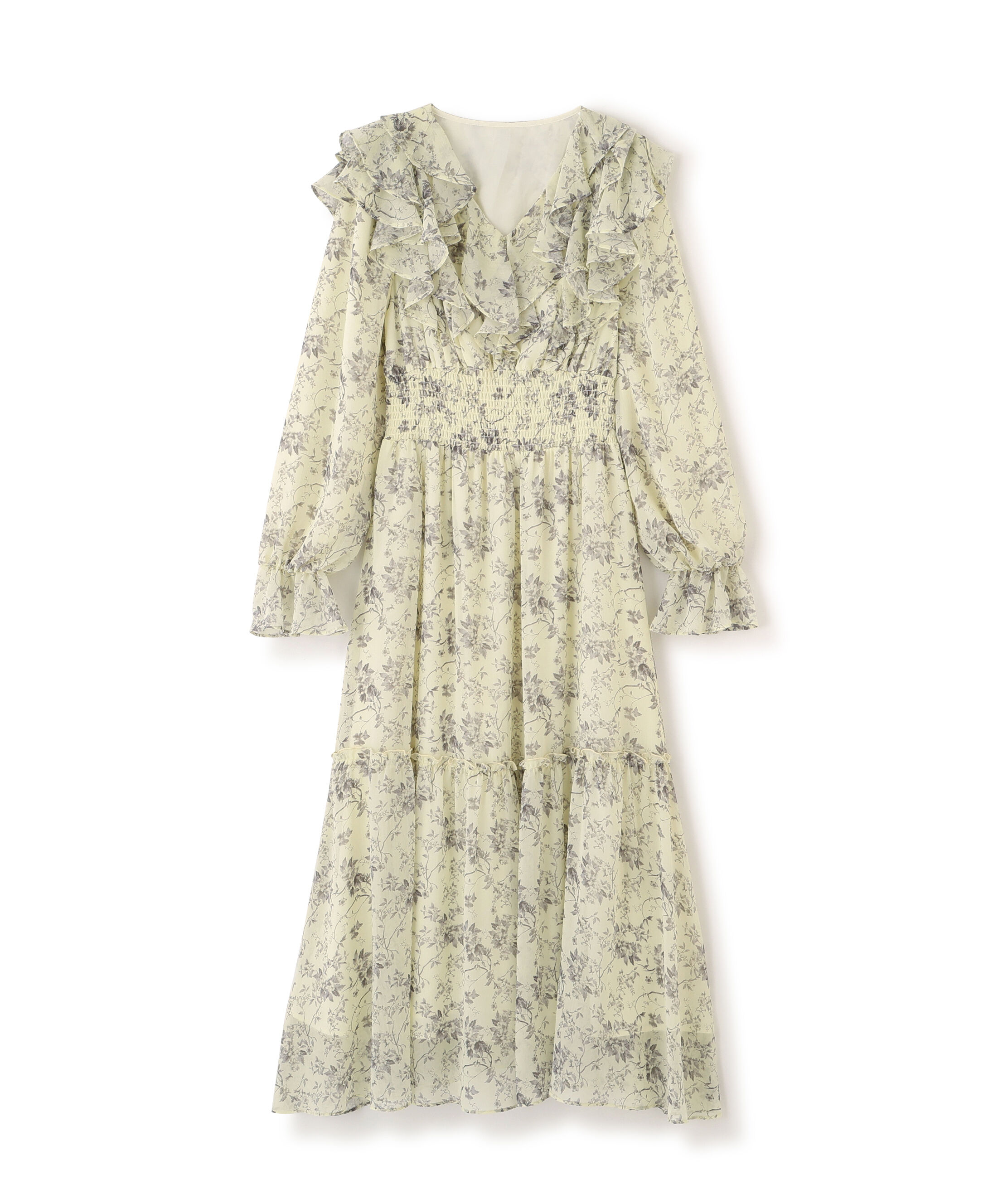  「花柄ボリュームフリルワンピース」|ワンピース|