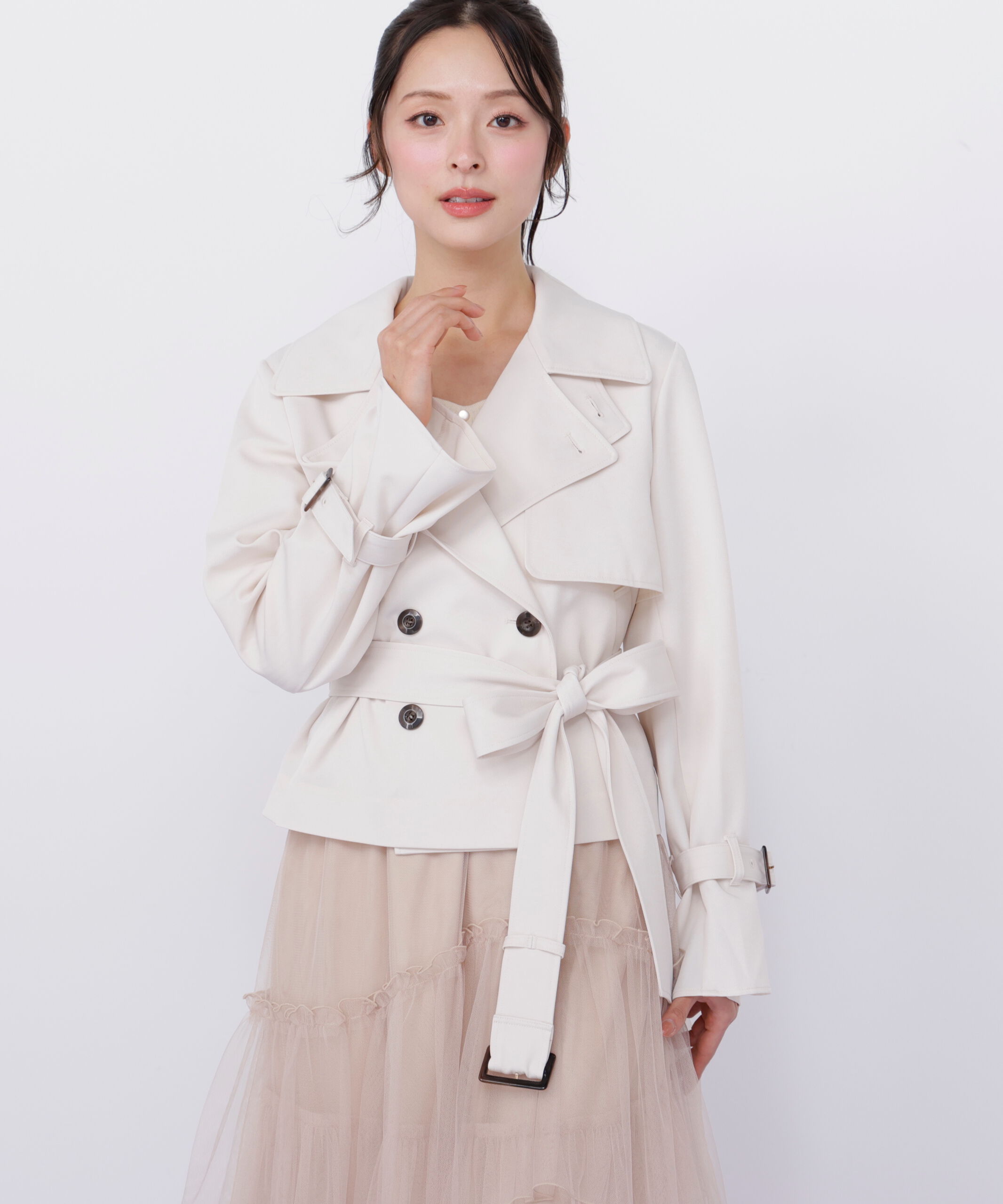  「スタンドカラーショートトレンチコート」|その他|
