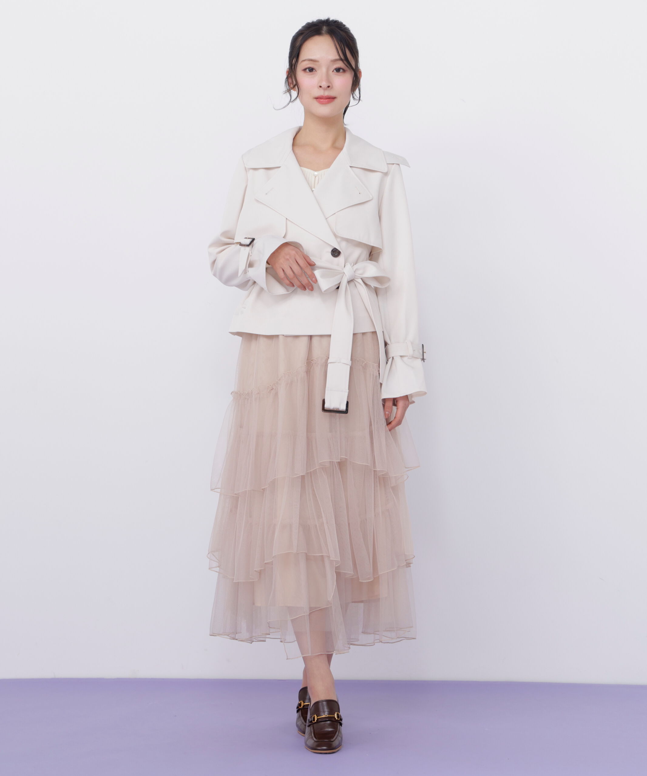  「スタンドカラーショートトレンチコート」|その他|