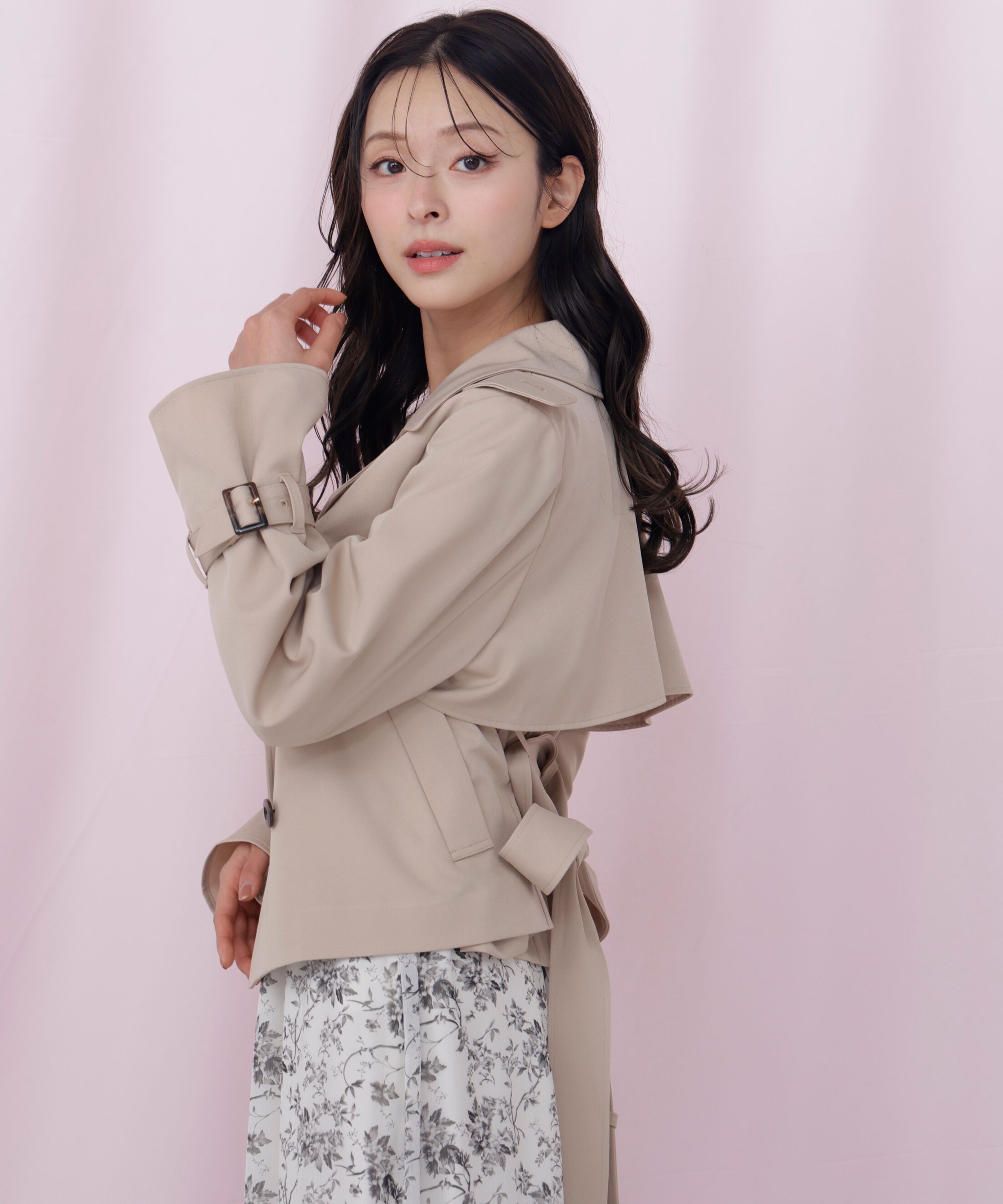  「スタンドカラーショートトレンチコート」|その他|