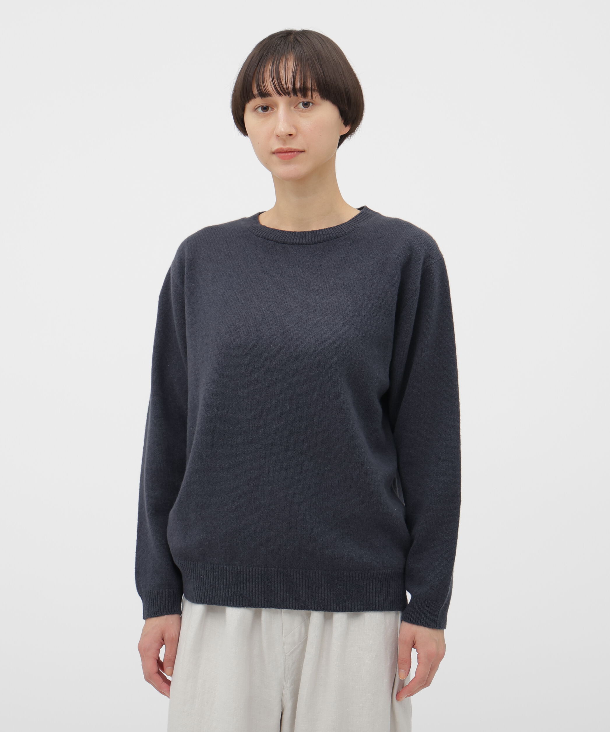 MARGARET HOWELL HOUSEHOLDGOODS「WOOL COTTON KNITWEAR」|ニット・セーター|SLATE7