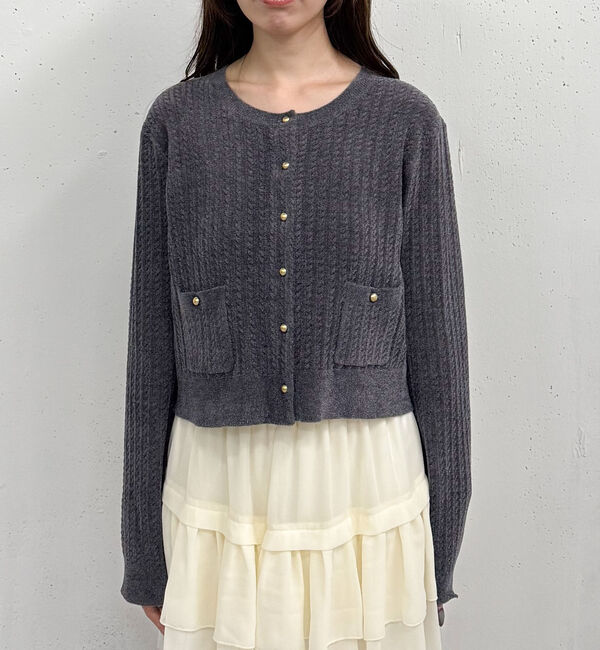 archives「モールケーブル金ボタンニットカーディガン」|カーディガン|