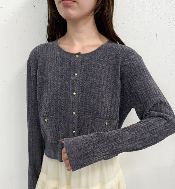archives「モールケーブル金ボタンニットカーディガン」|カーディガン|