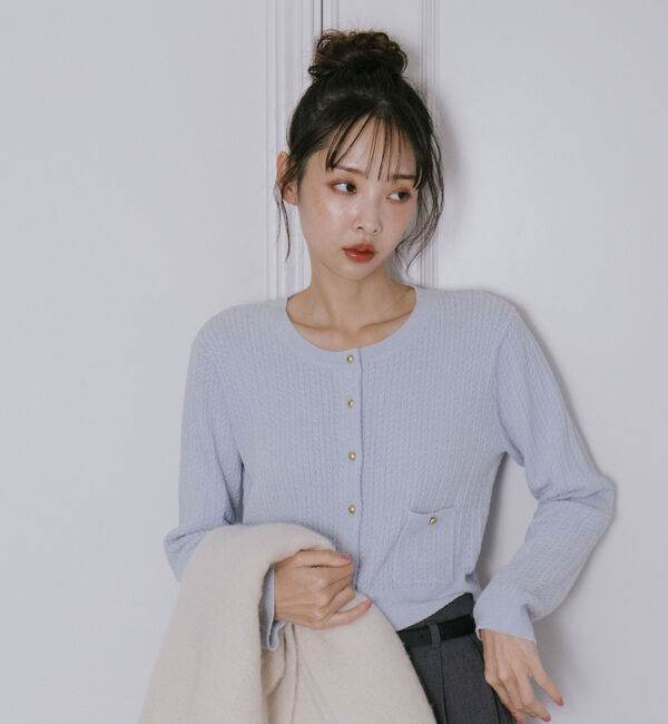 archives「モールケーブル金ボタンニットカーディガン」|カーディガン|