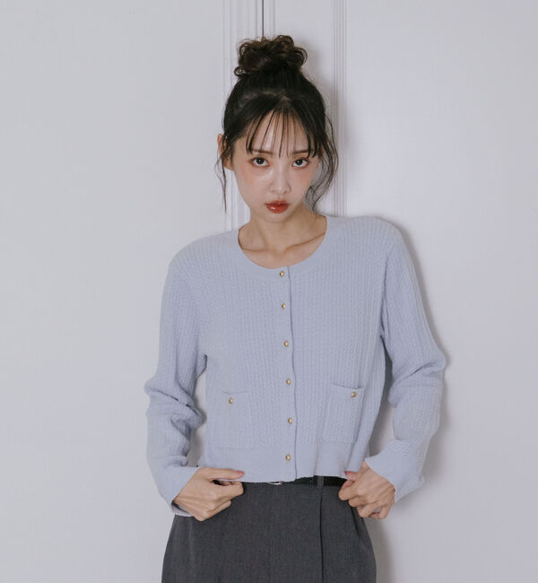 archives「モールケーブル金ボタンニットカーディガン」|カーディガン|