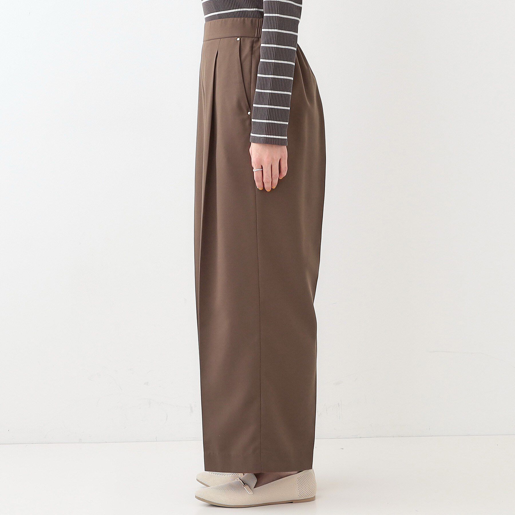 SHOO･LA･RUE「【洗える/UV/吸水速乾/アンチピリング/S-LL】 タックワイドパンツ」|その他|