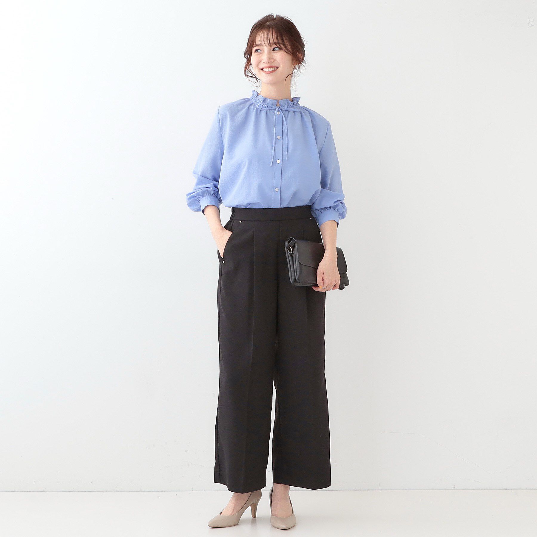 SHOO･LA･RUE「【洗える/UV/吸水速乾/アンチピリング/S-LL】 タックワイドパンツ」|その他|