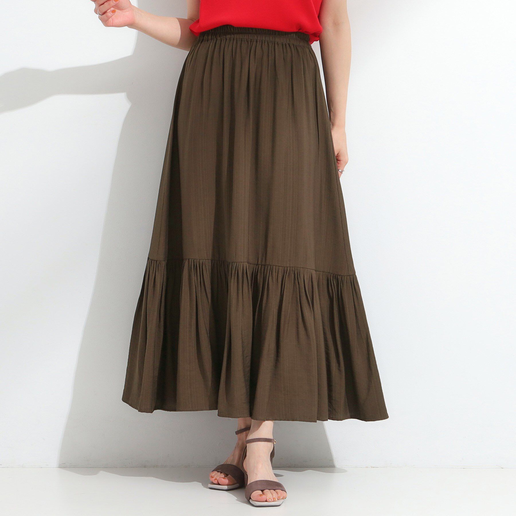 SHOO･LA･RUE「麻調ティアードスカート」|スカート|