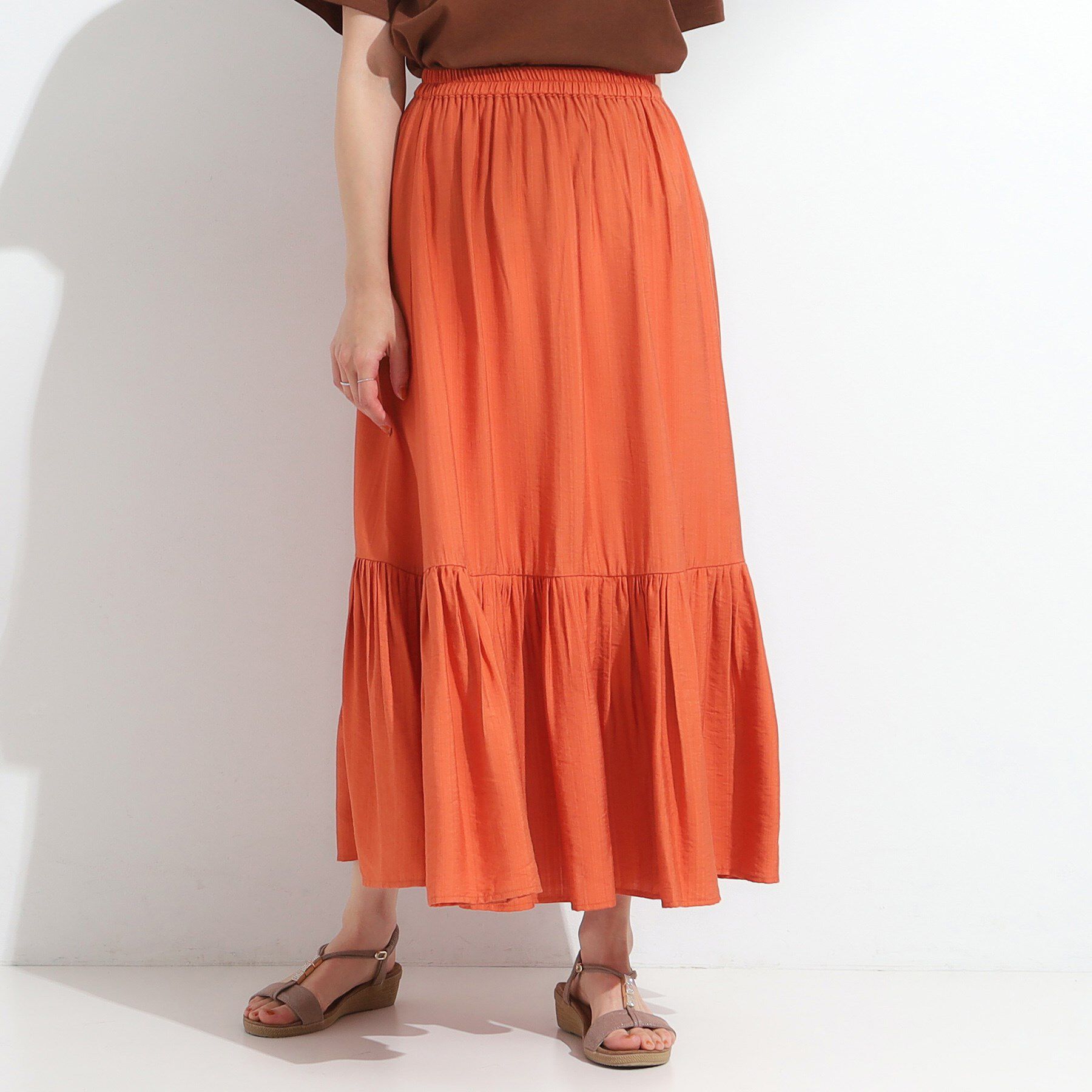 SHOO･LA･RUE「麻調ティアードスカート」|スカート|