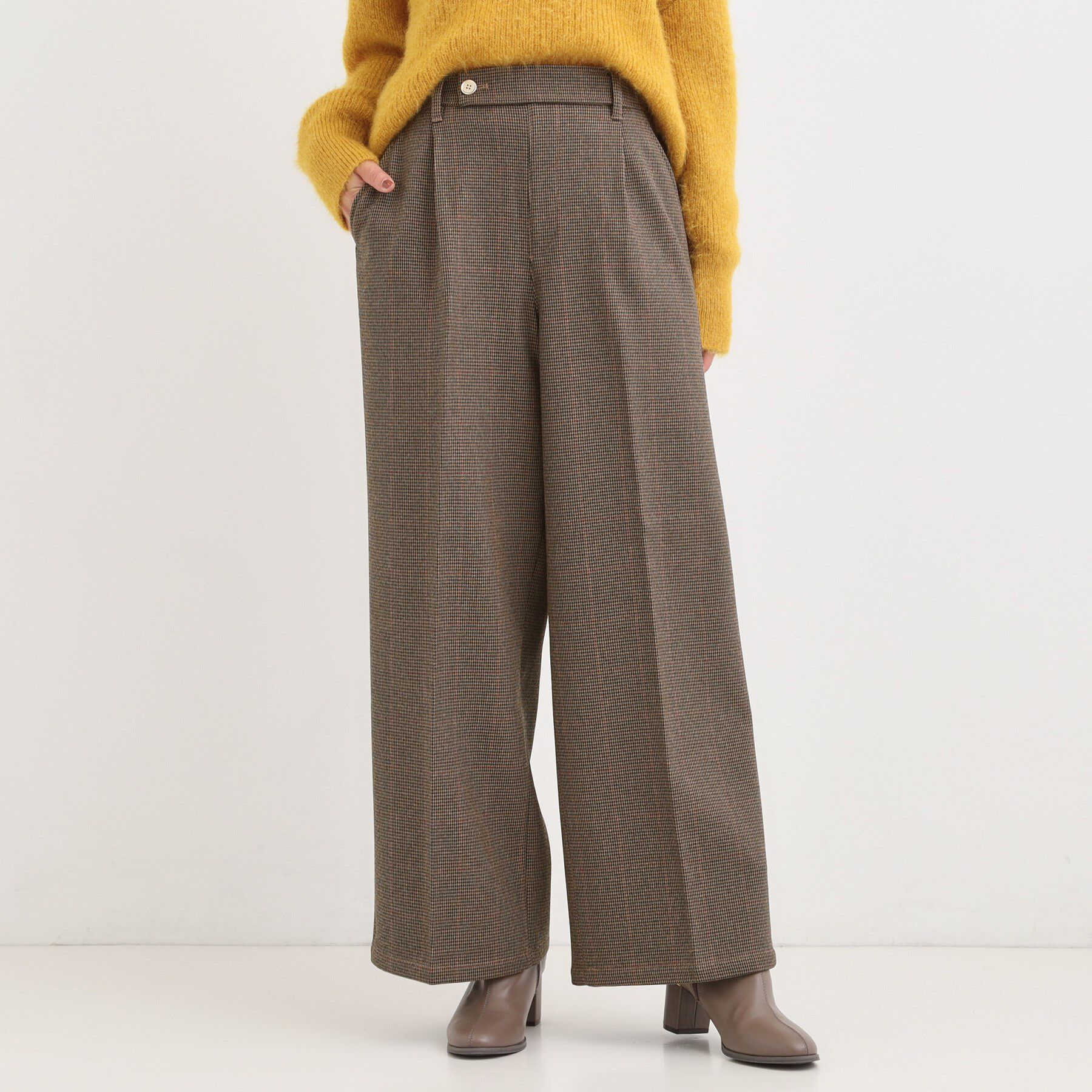 SHOO･LA･RUE「【着丈選べる】ウールフィールあったか裏起毛ワイドパンツ」|その他|