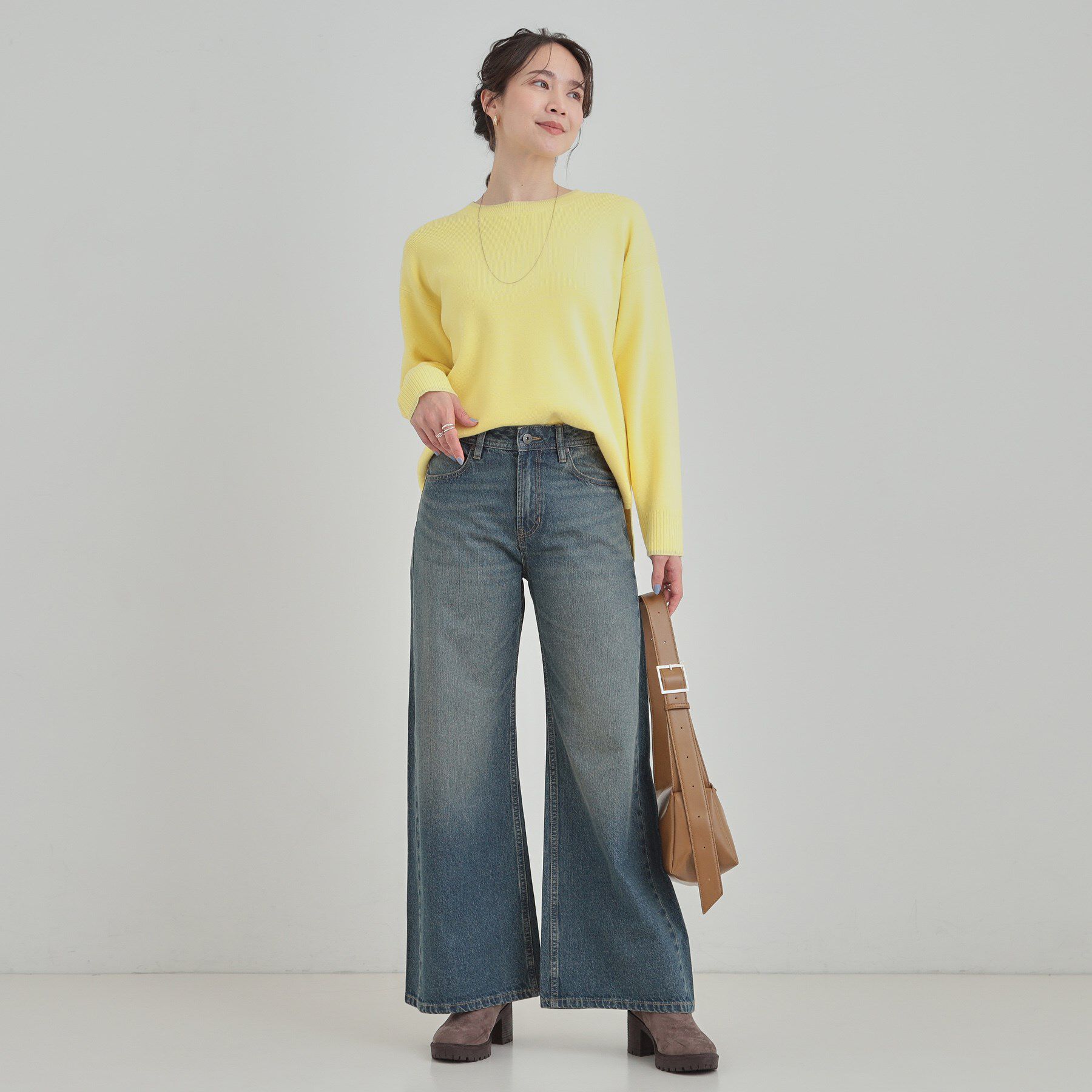 SHOO･LA･RUE「【SHOO・LA・RUE DENIM】体型カバーにも バギーデニムワイドパンツ」|デニム|