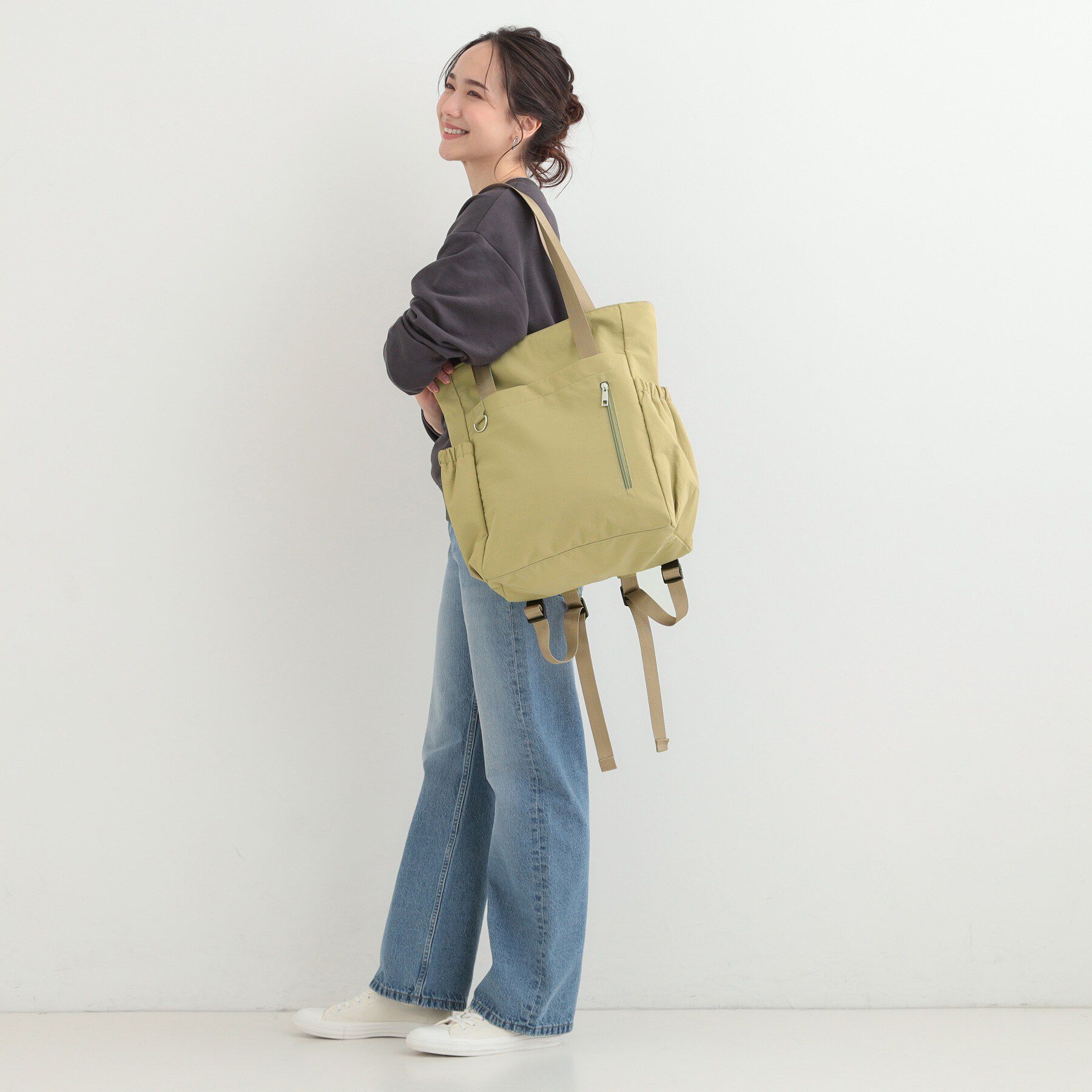 SHOO･LA･RUE「【撥水】トートにもなるスクエアリュック」|リュック|