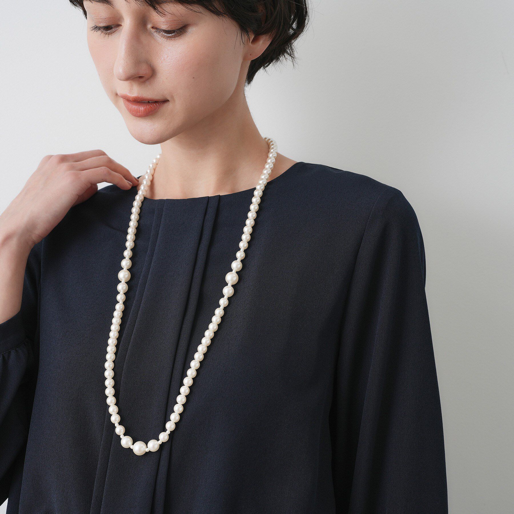 Dessin「【入卒/セレモニー】パール調ロングネックレス」|ネックレス|