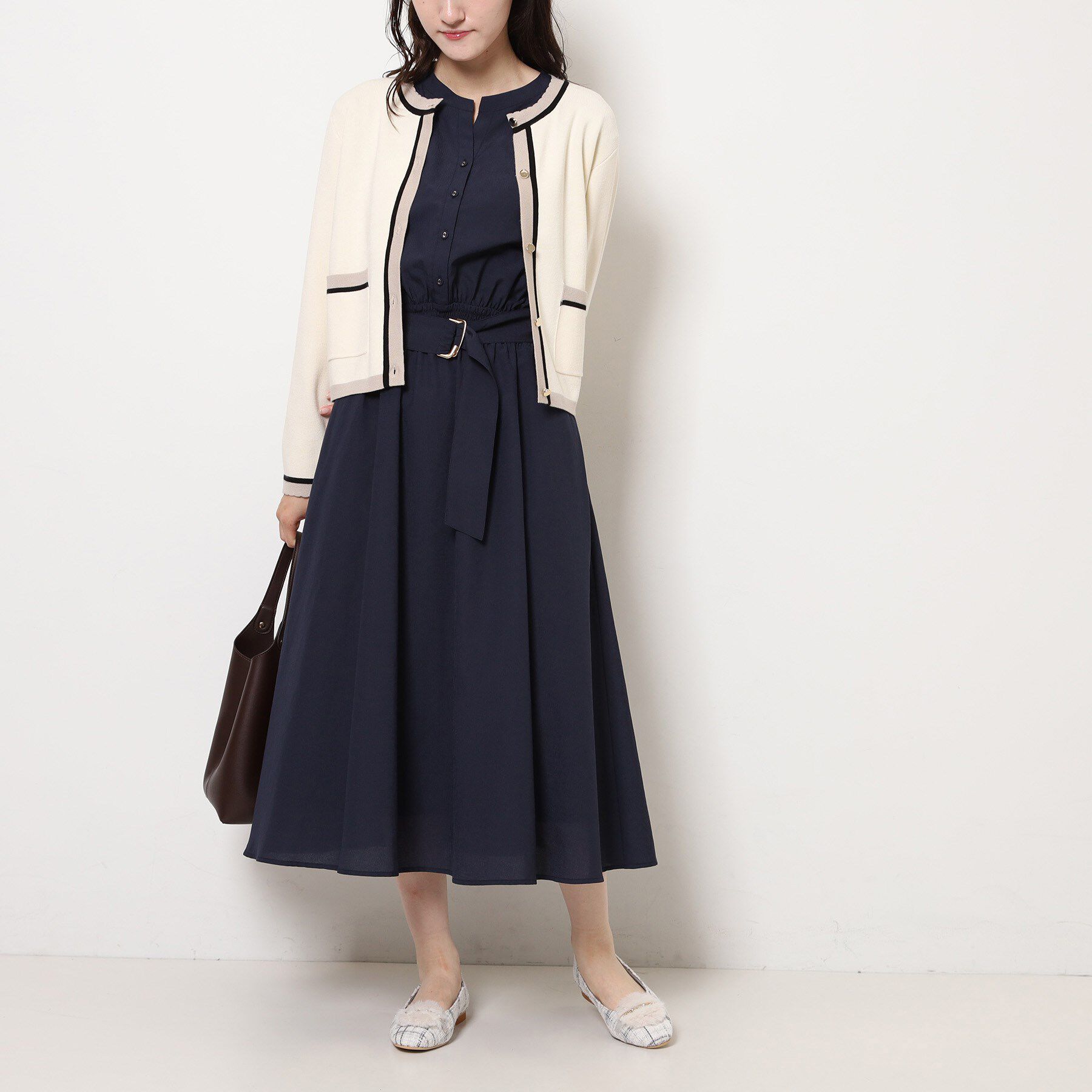 ESPERANZA「ビジューフェイクファーフラットパンプス」|パンプス|