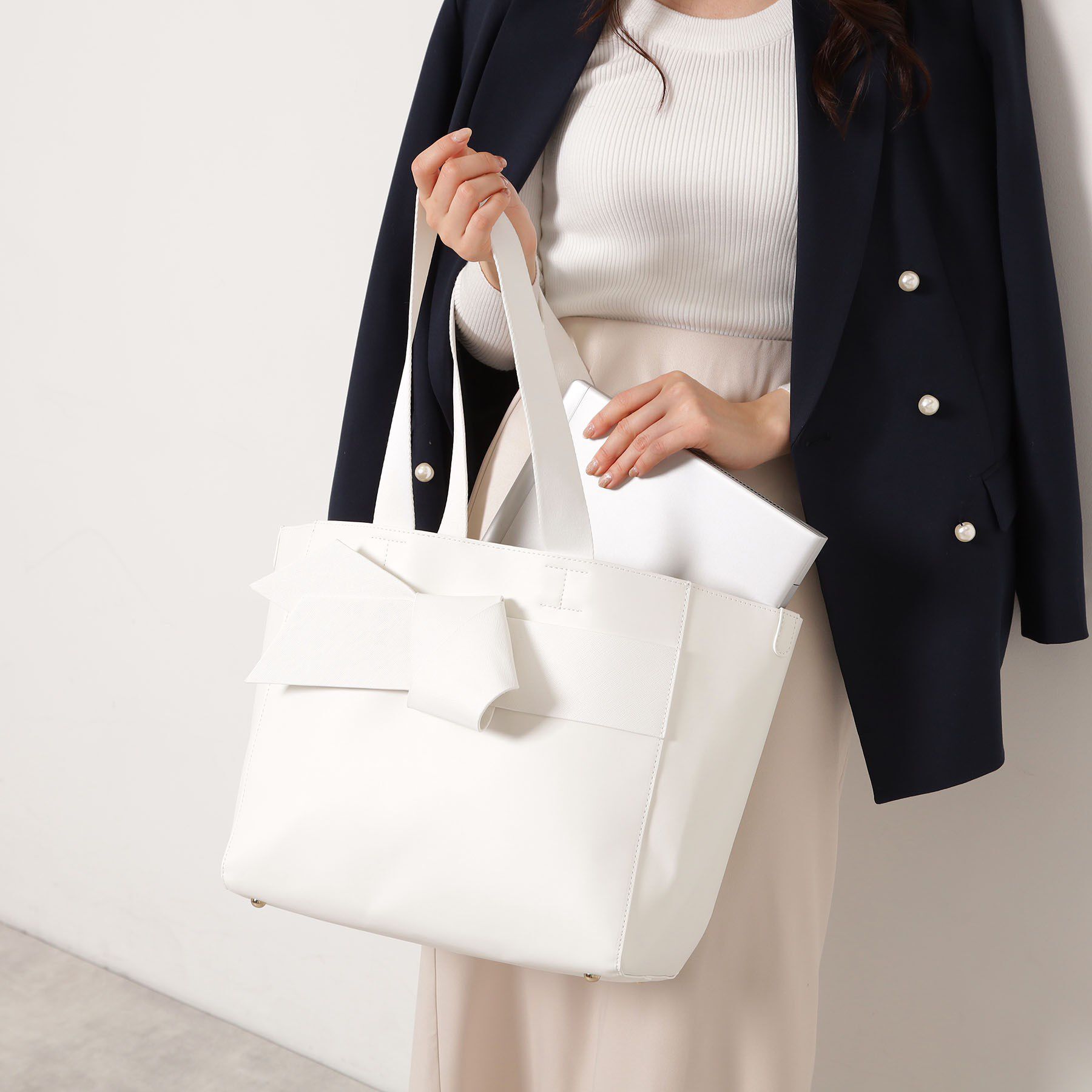 ESPERANZA「リボントートバッグ」|トートバッグ|アイボリー(004)
